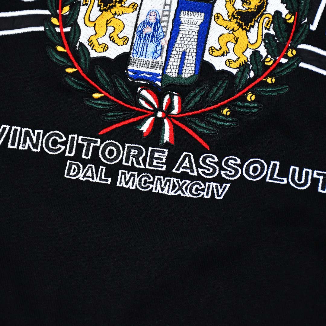 Supreme Crest Appliqué Half Zip Pullover 'Black' - FashionPlug