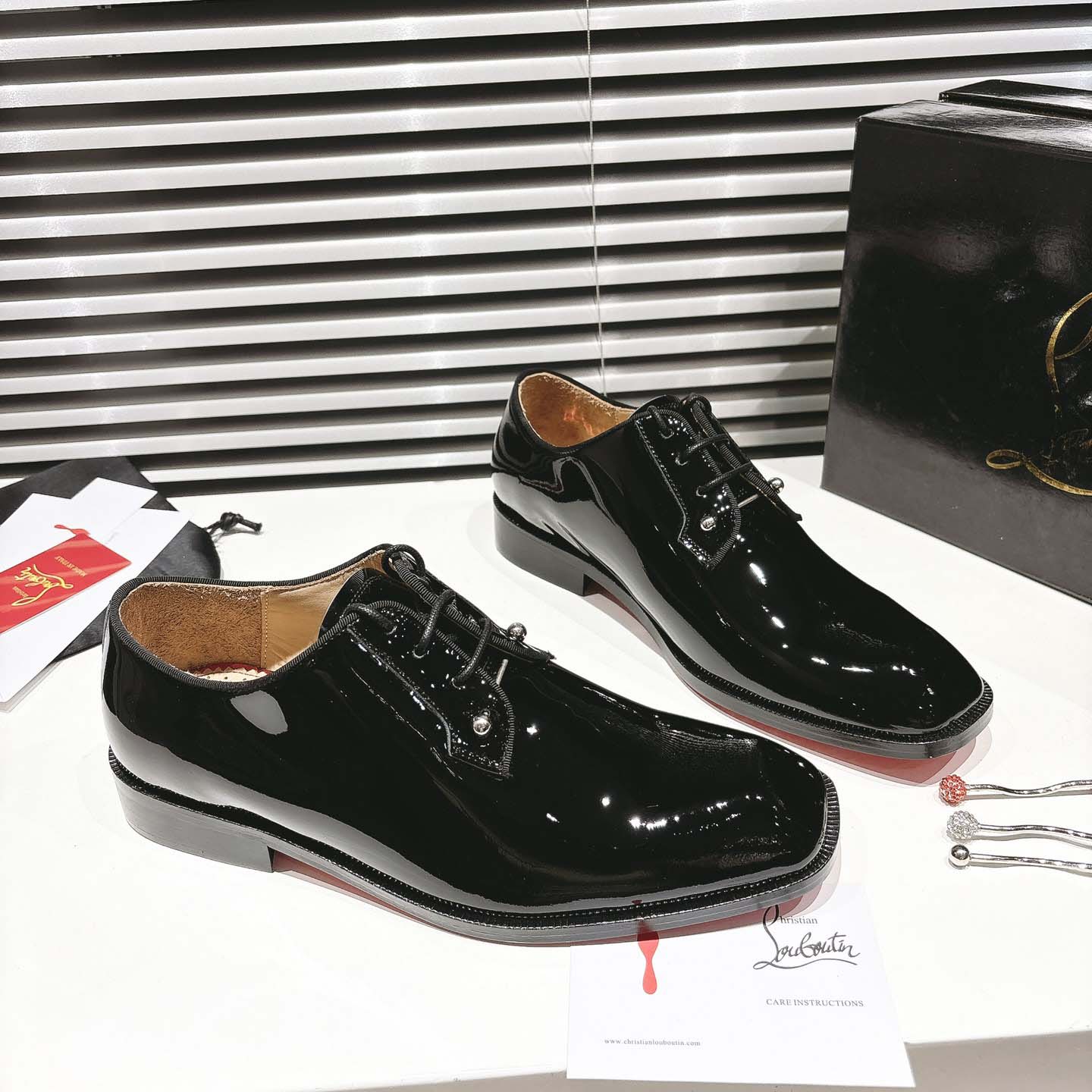 Christian Louboutin Chambeliss Derbies - Patent calf leather - FashionPlug