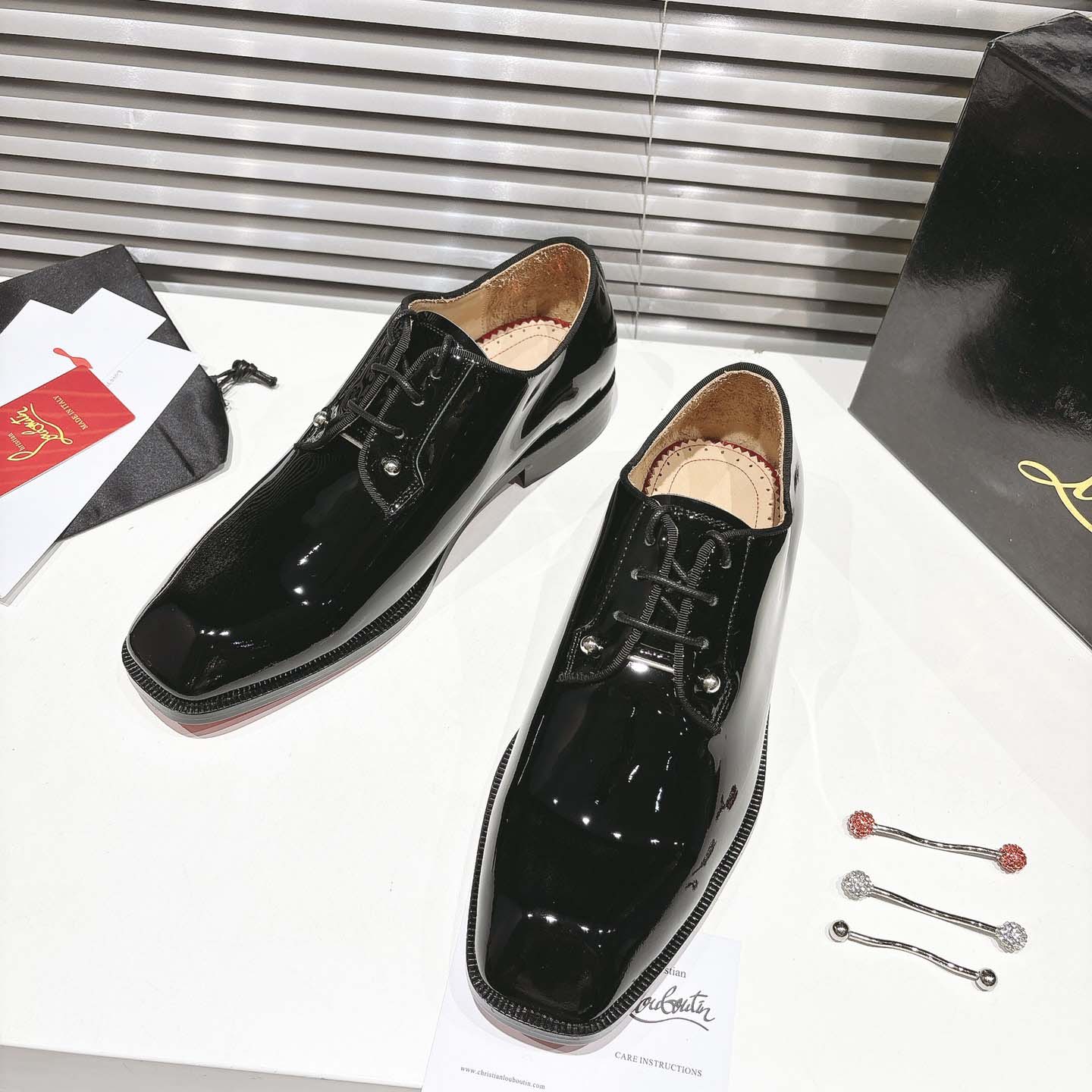 Christian Louboutin Chambeliss Derbies - Patent calf leather - FashionPlug