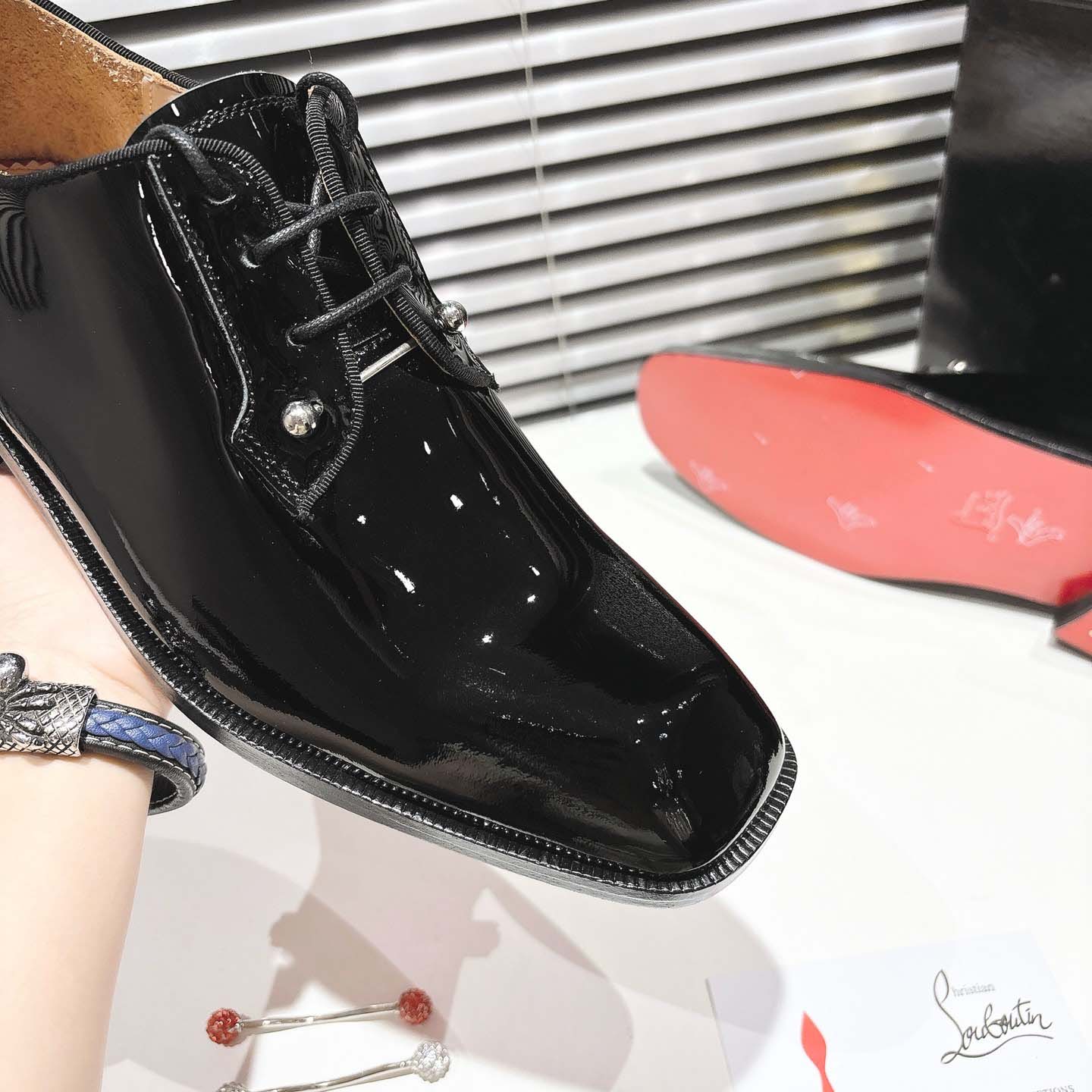 Christian Louboutin Chambeliss Derbies - Patent calf leather - FashionPlug