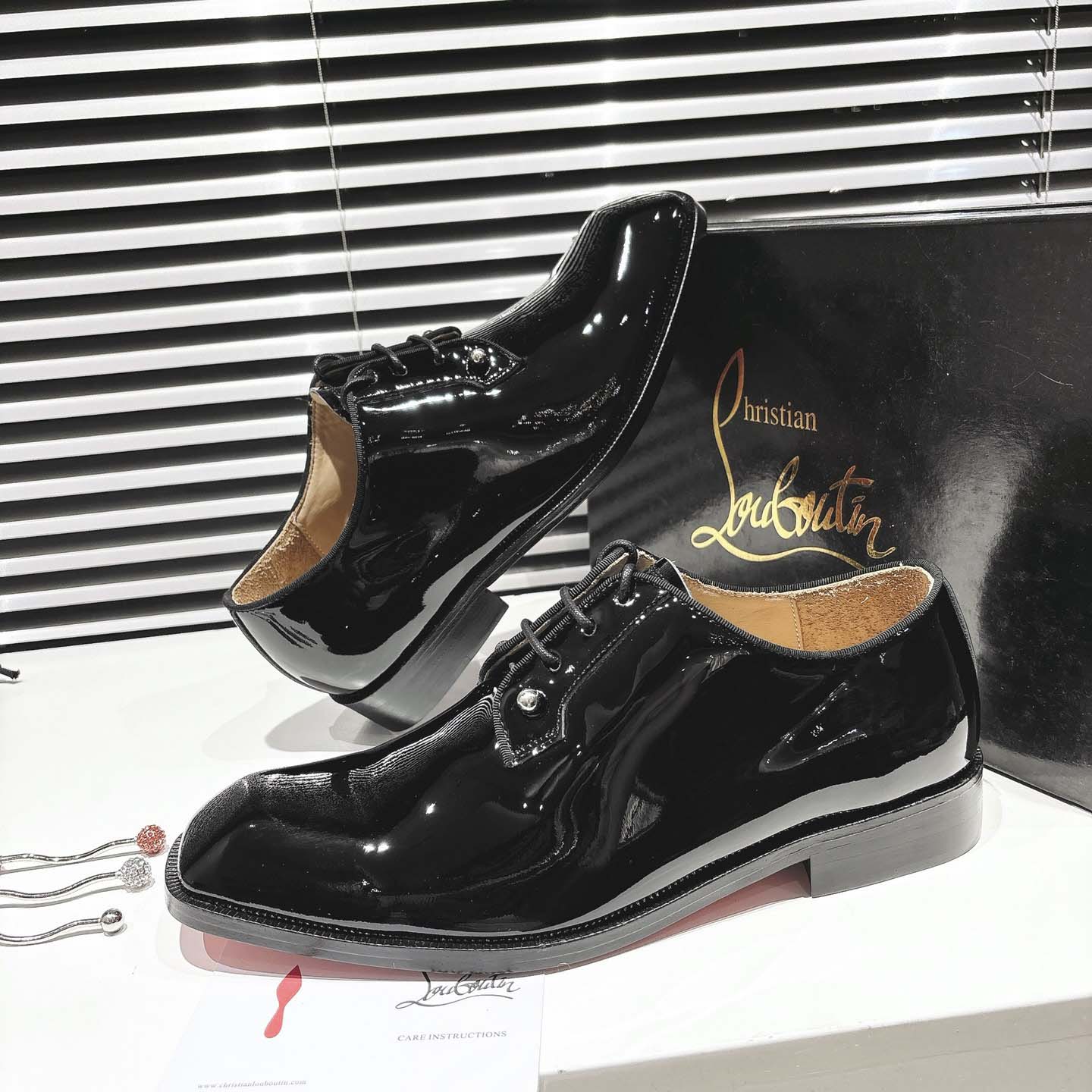 Christian Louboutin Chambeliss Derbies - Patent calf leather - FashionPlug
