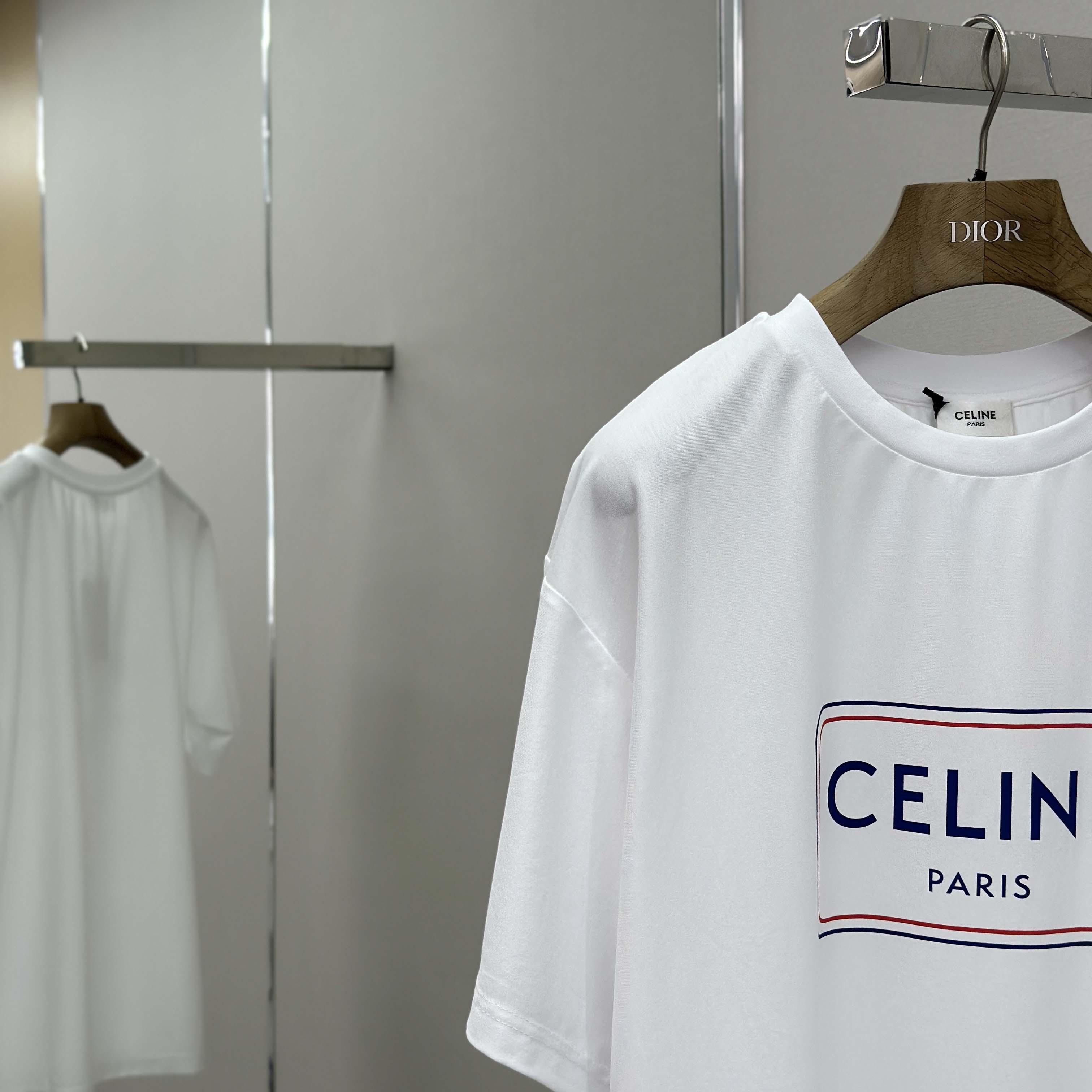 Celine Loose T-shirt In Cotton Jersey - FashionPlug