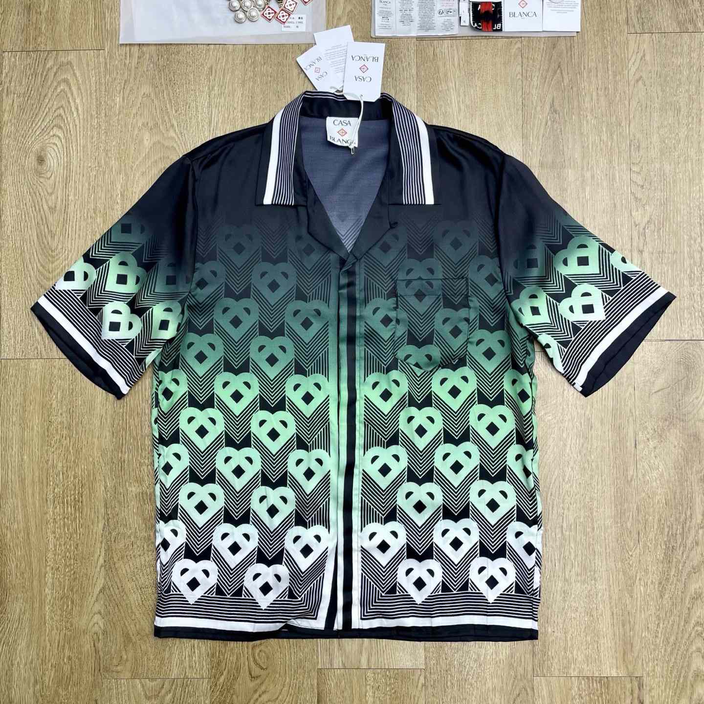 Casablanca Monogram Gradient Silk Shirt   CA3561 - FashionPlug