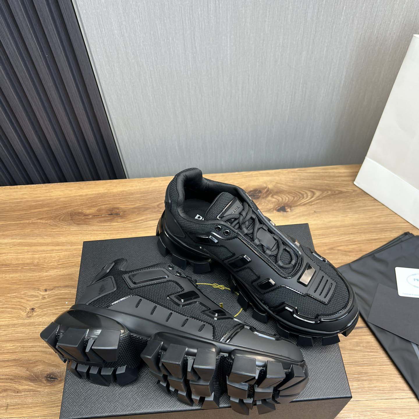 Prada Cloudbust Thunder Knit Fabric Sneakers - FashionPlug