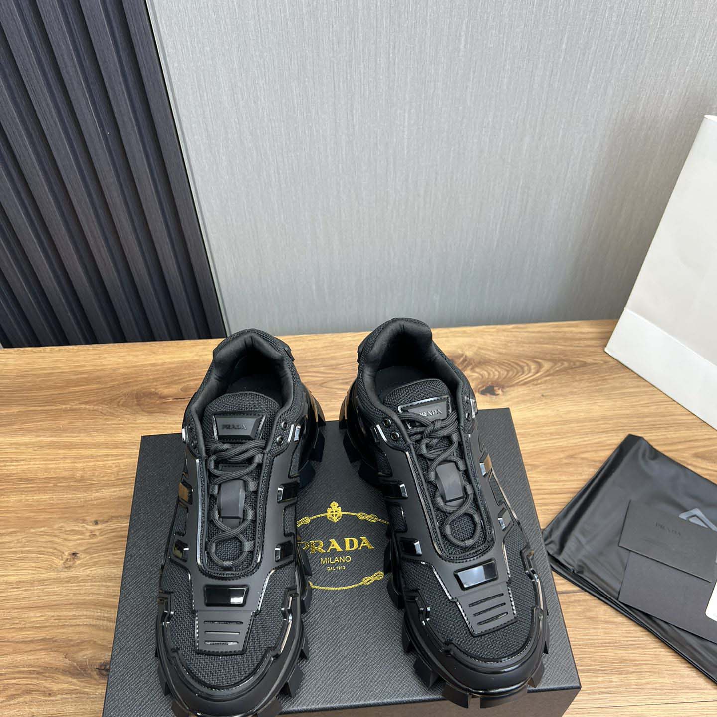 Prada Cloudbust Thunder Knit Fabric Sneakers - FashionPlug