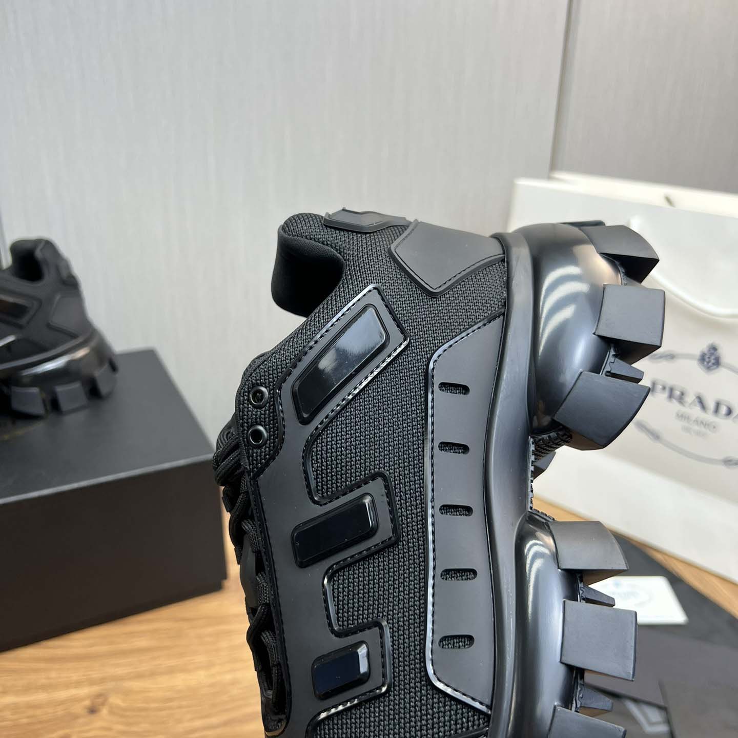 Prada Cloudbust Thunder Knit Fabric Sneakers - FashionPlug