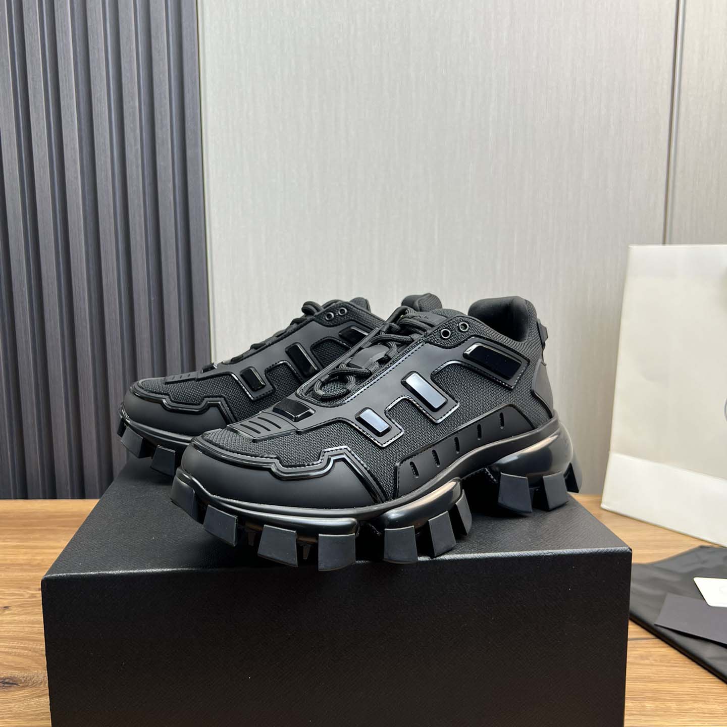 Prada Cloudbust Thunder Knit Fabric Sneakers - FashionPlug