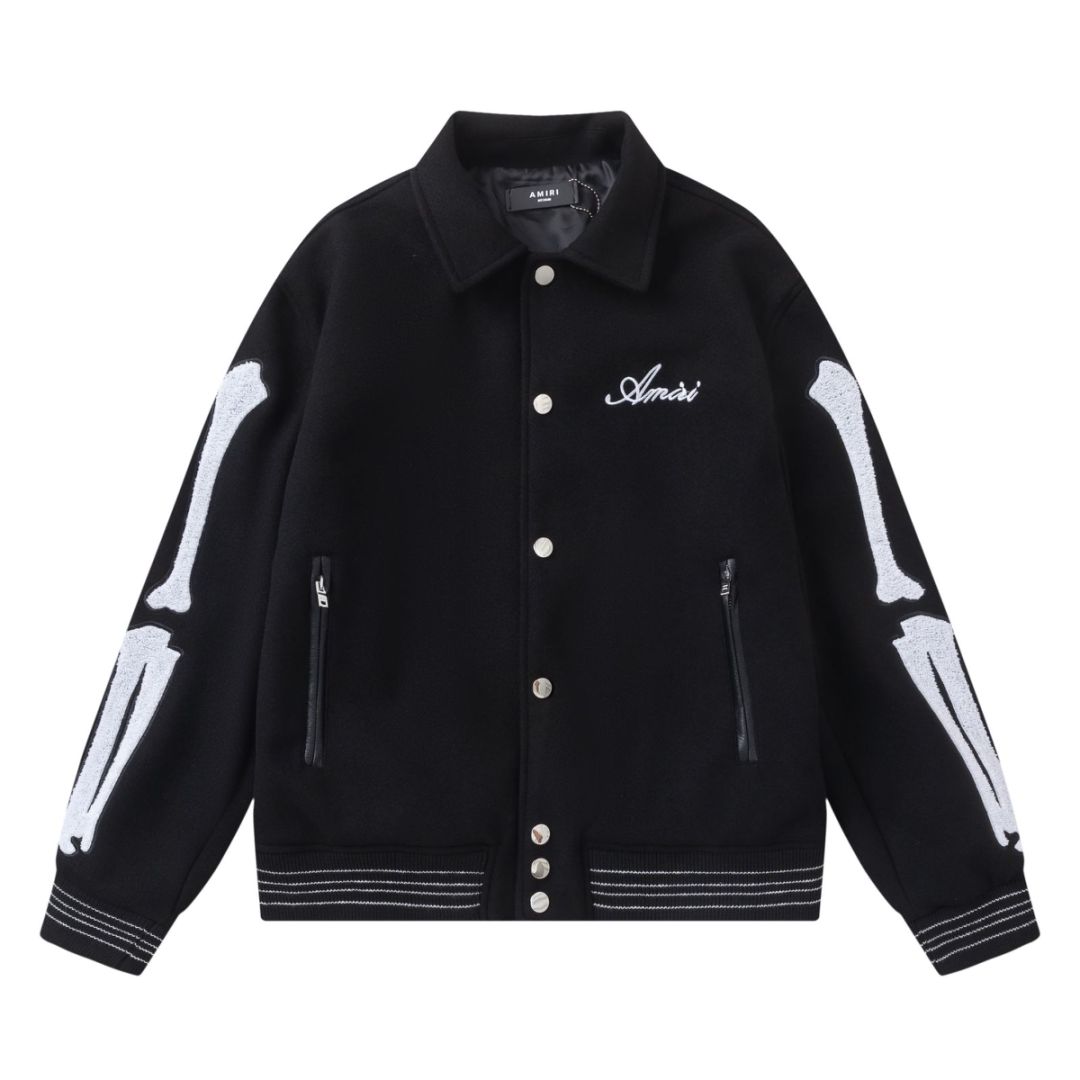 Amiri Bones Varsity Jacket - FashionPlug