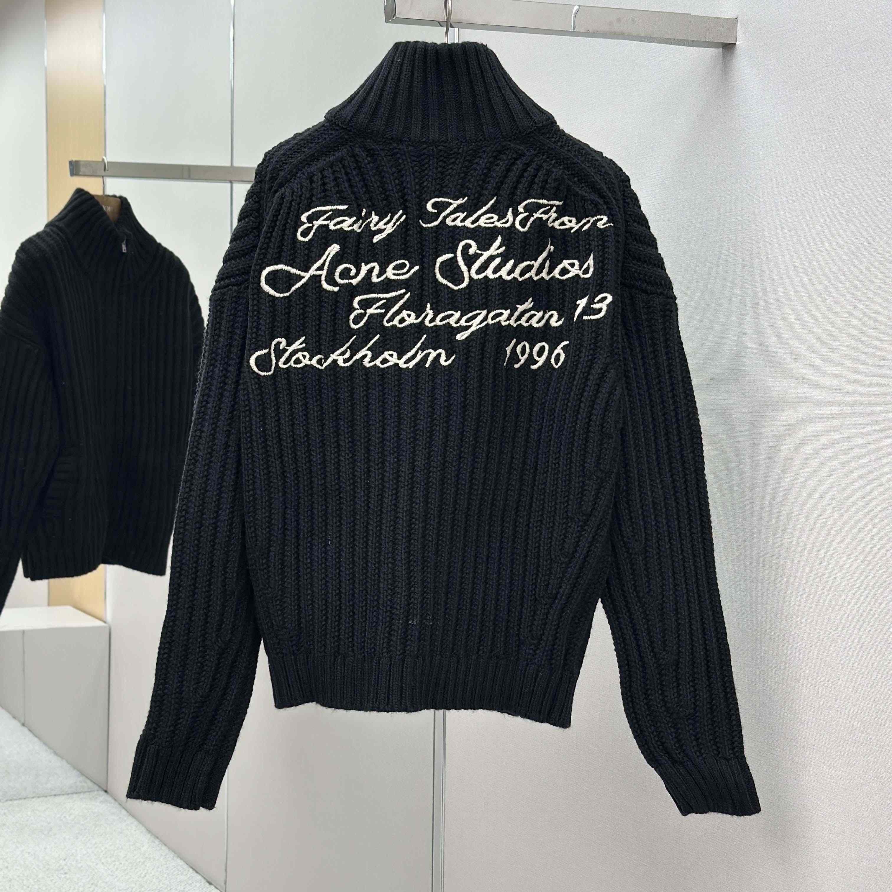 Acne Studios Wool Zip Cardigan - FashionPlug