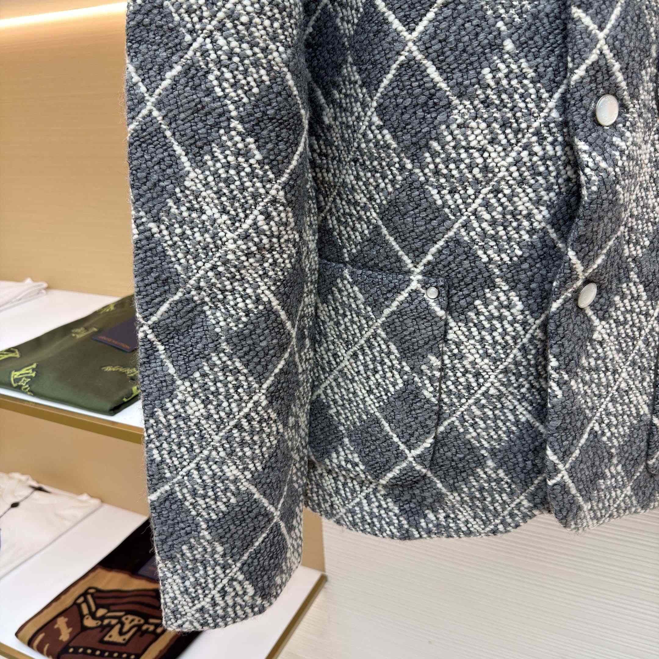 Louis Vuitton Chic Collarless Wool Jacket - FashionPlug