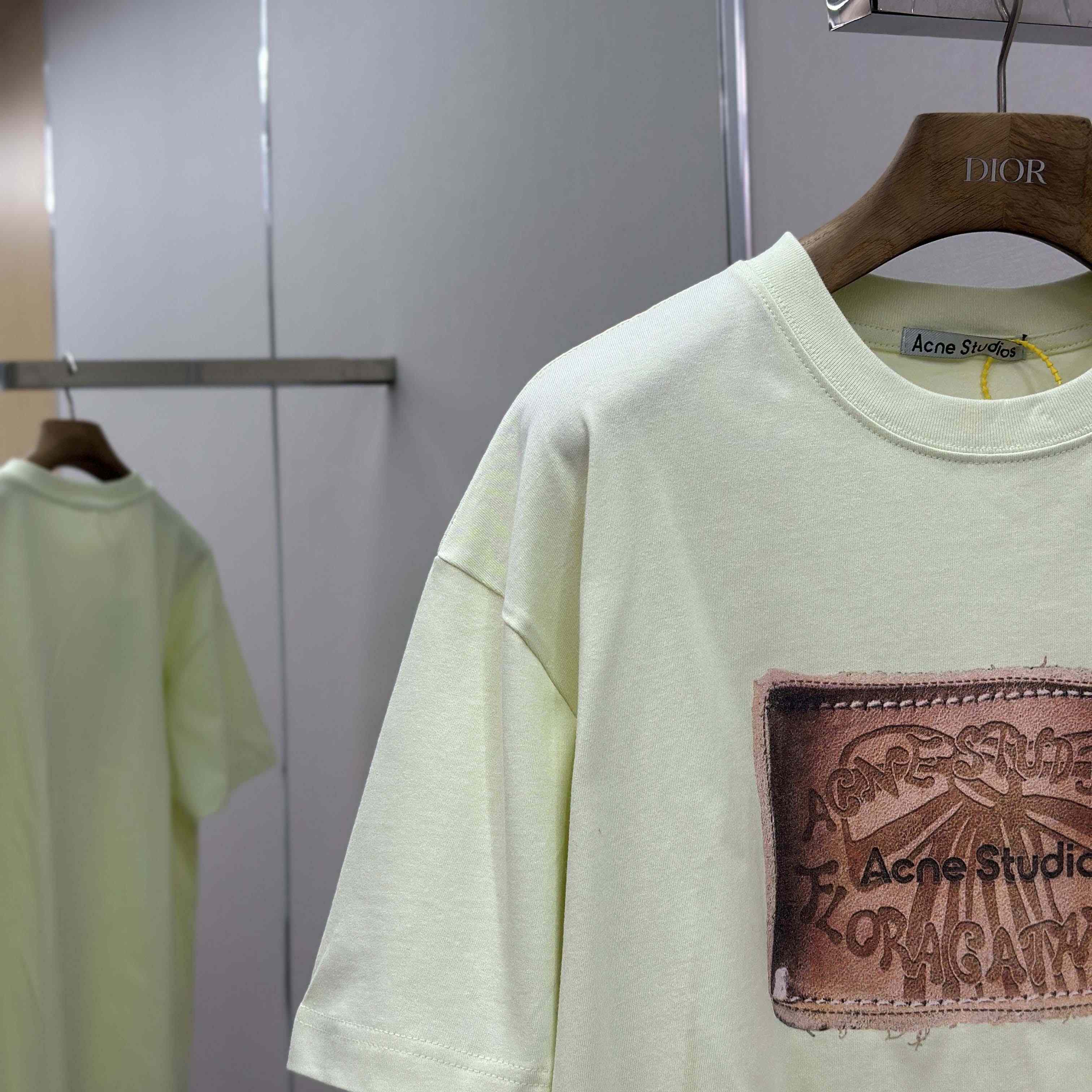 Acne Studios Logo T-shirt - Pistachio Green - FashionPlug