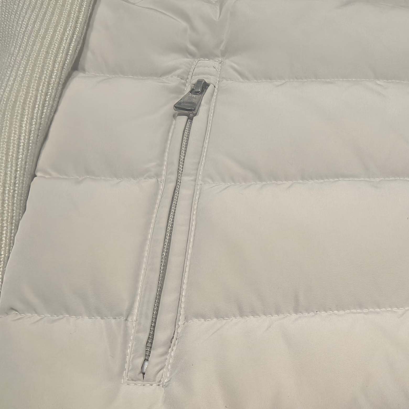 Moncler Ribbed Cotton and Quilted Shell Down Zip-Up Cardigan - FashionPlug