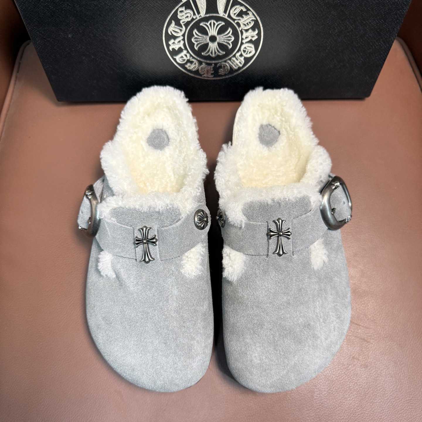 Chrome Hearts Birkenstock Boston Suede Sandals  - FashionPlug