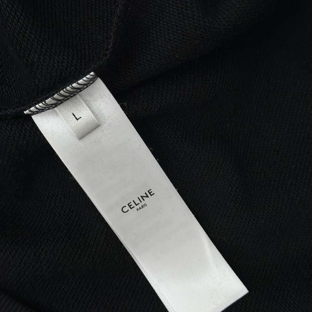 Celine Triomphe Loose Hoodie In Cashmere Cotton - FashionPlug
