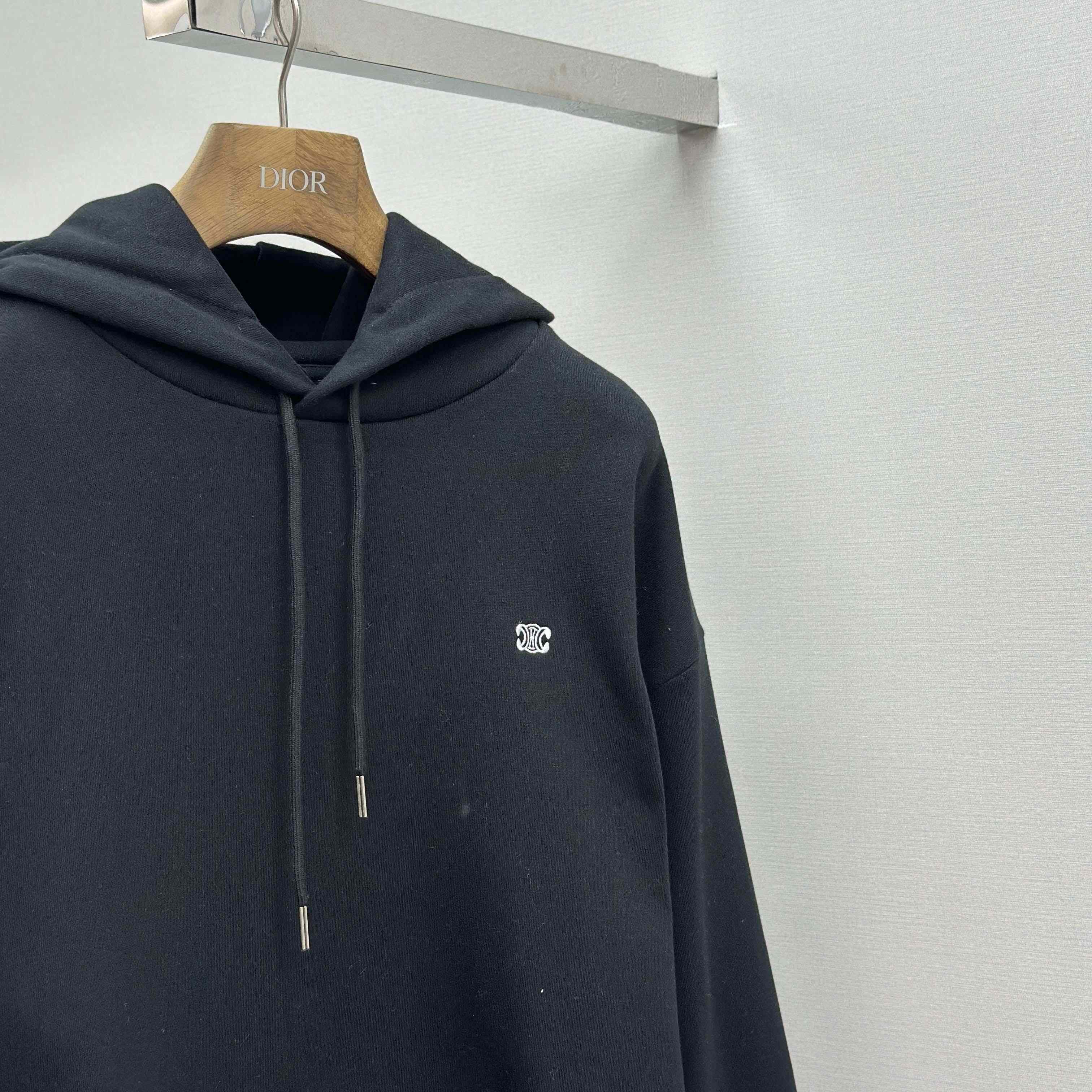 Celine Triomphe Loose Hoodie In Cashmere Cotton - FashionPlug