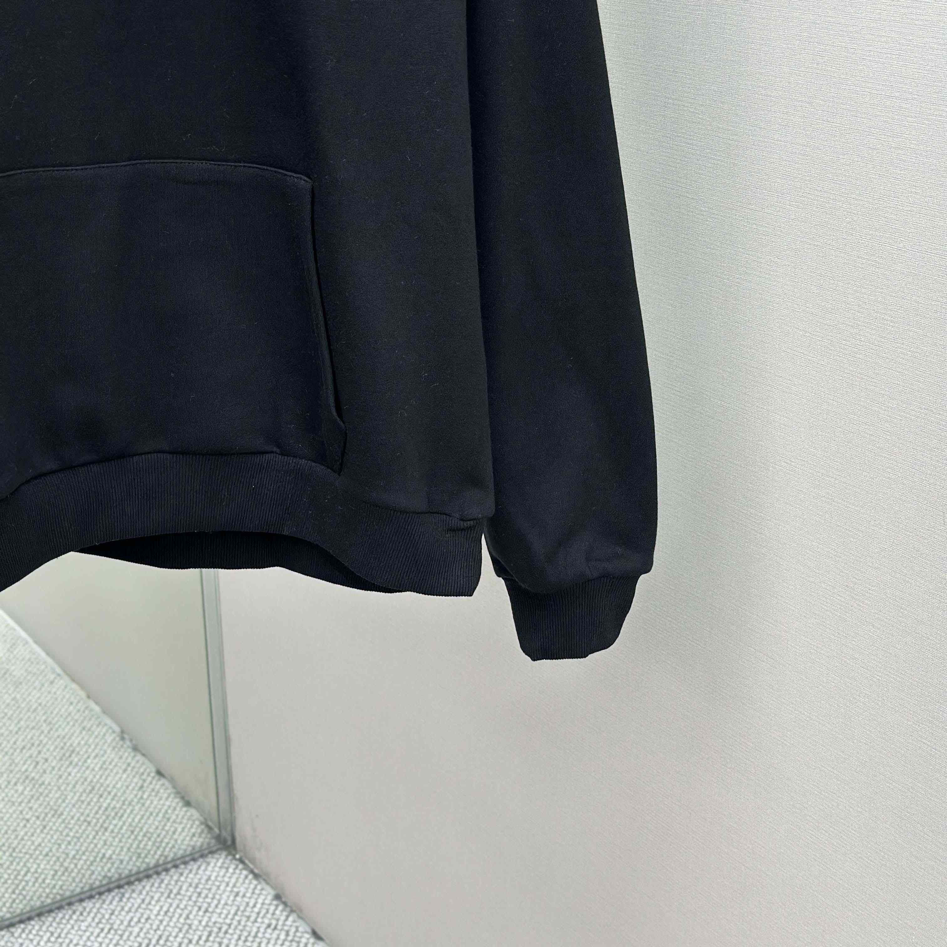 Celine Triomphe Loose Hoodie In Cashmere Cotton - FashionPlug
