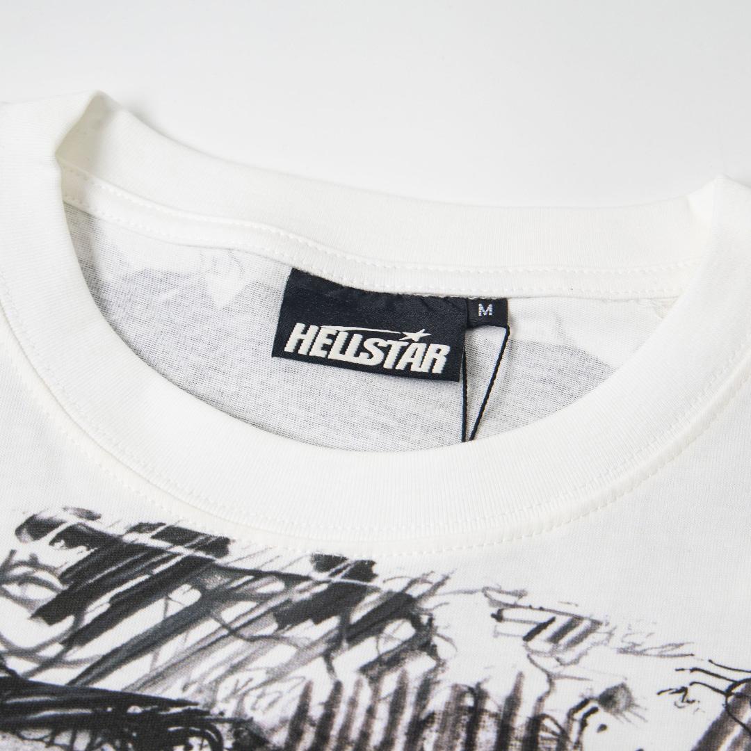 Hellstar Graffiti Long-Sleeve 'White' - FashionPlug