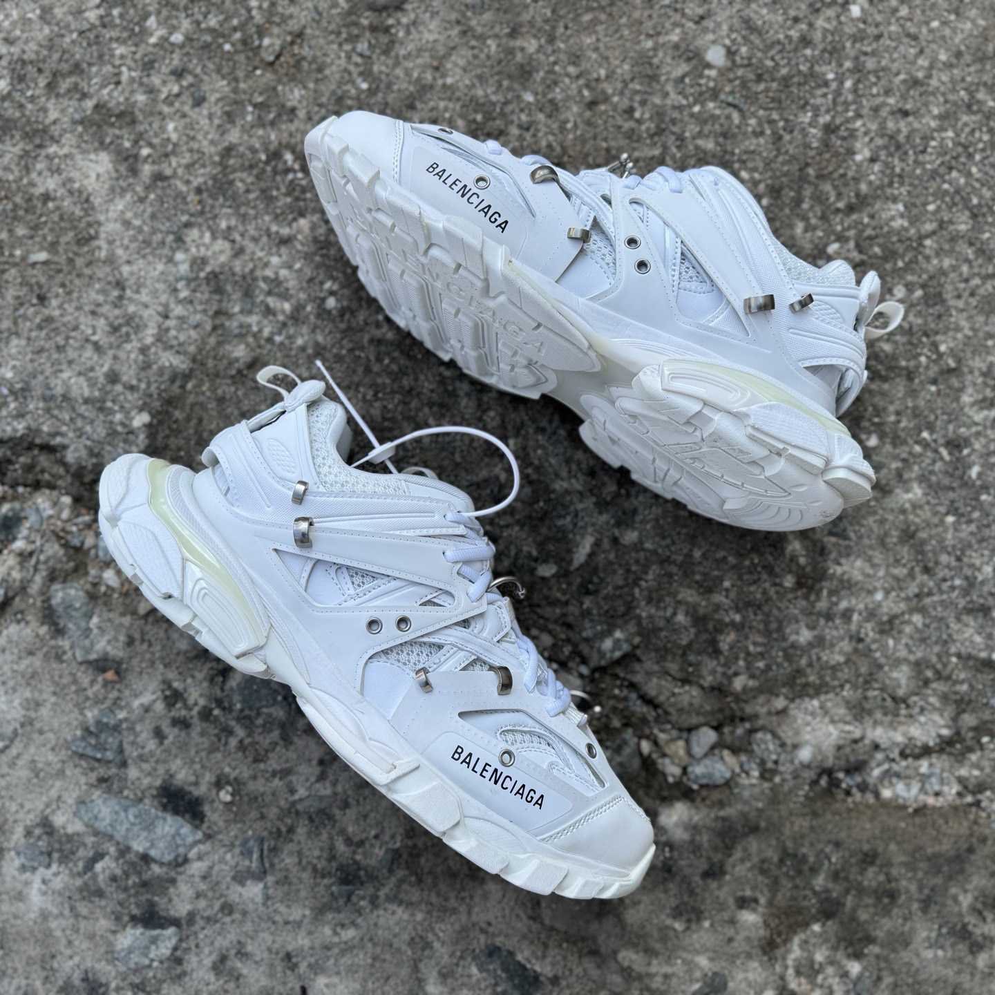 Balenciaga Track piercing Sneaker In White - FashionPlug