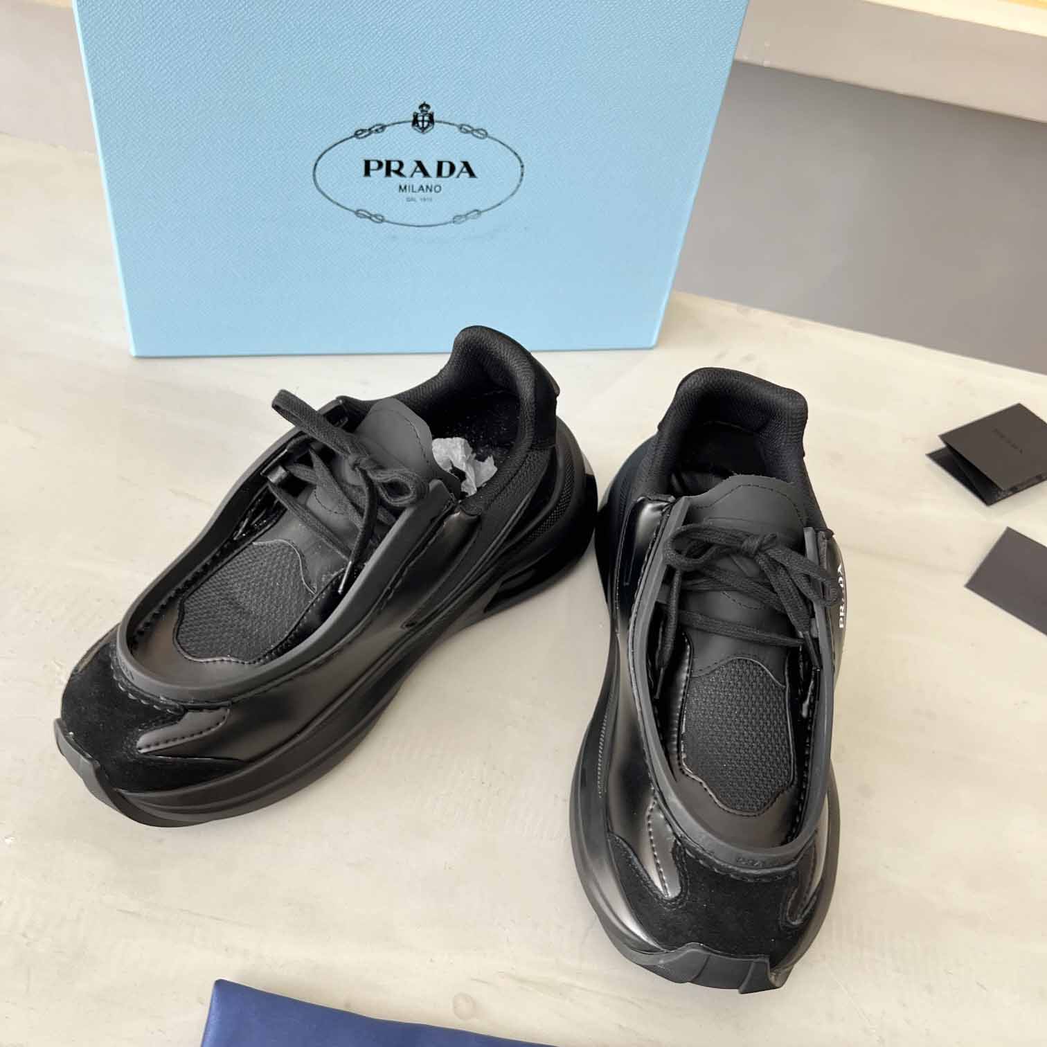 Prada Systeme Brushed Leather Sneaker - FashionPlug