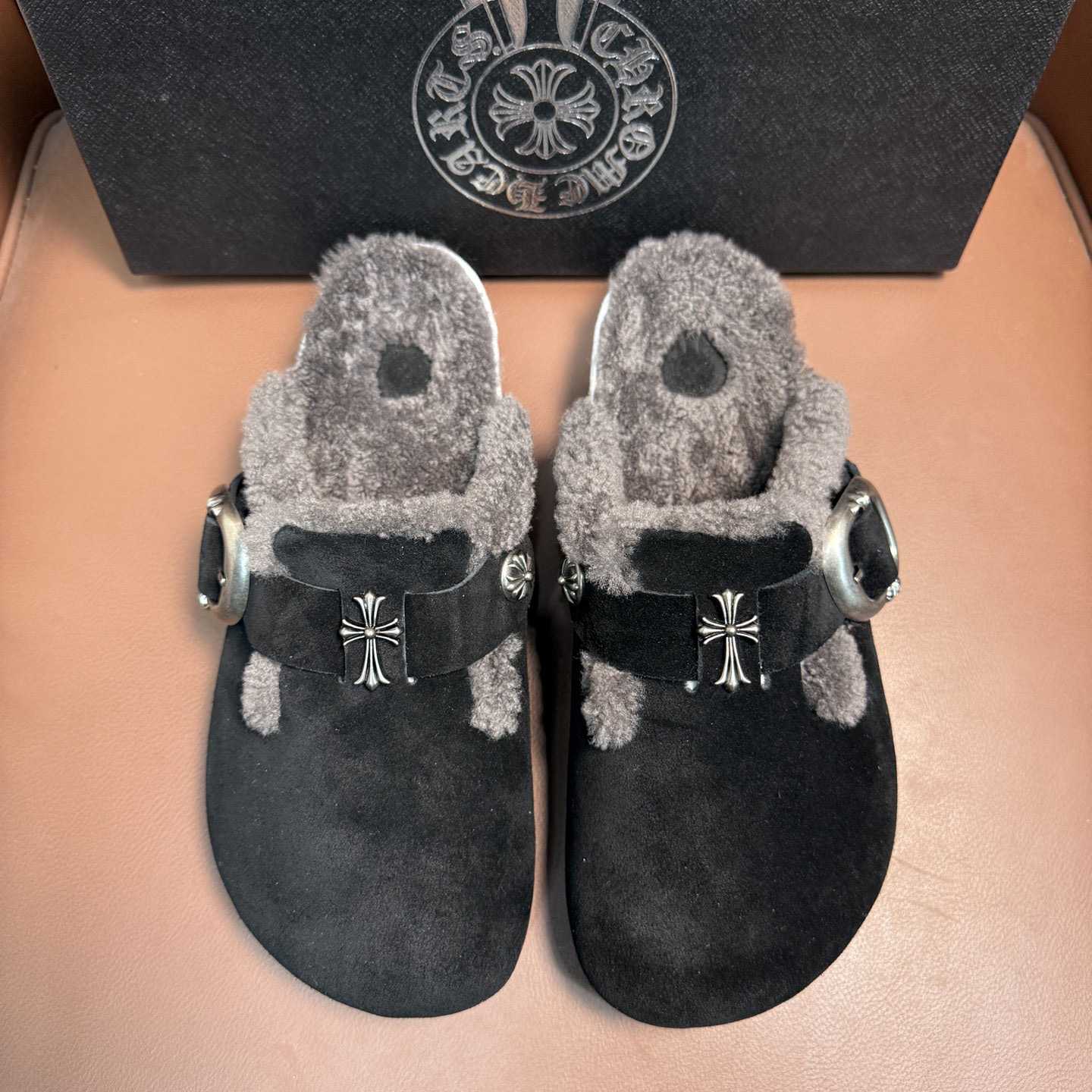 Chrome Hearts Birkenstock Boston Suede Sandals  - FashionPlug