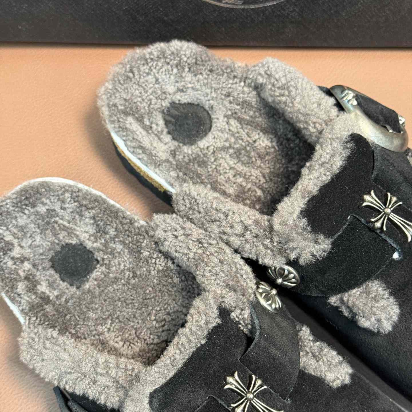 Chrome Hearts Birkenstock Boston Suede Sandals  - FashionPlug