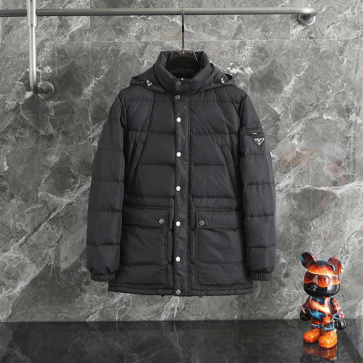 Prada Re-Nylon Hooded Down Jacket - FashionPlug