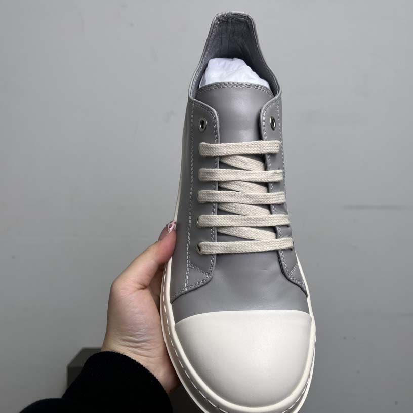 Rick Owens Lace-up Leather Sneakers  - FashionPlug