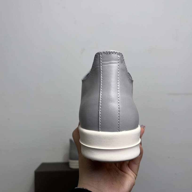 Rick Owens Lace-up Leather Sneakers  - FashionPlug