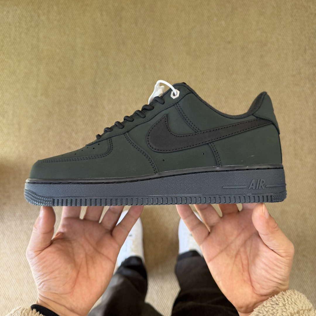NIKE Air Force 1 Low Black/Dark Green CJ9179-001  - FashionPlug
