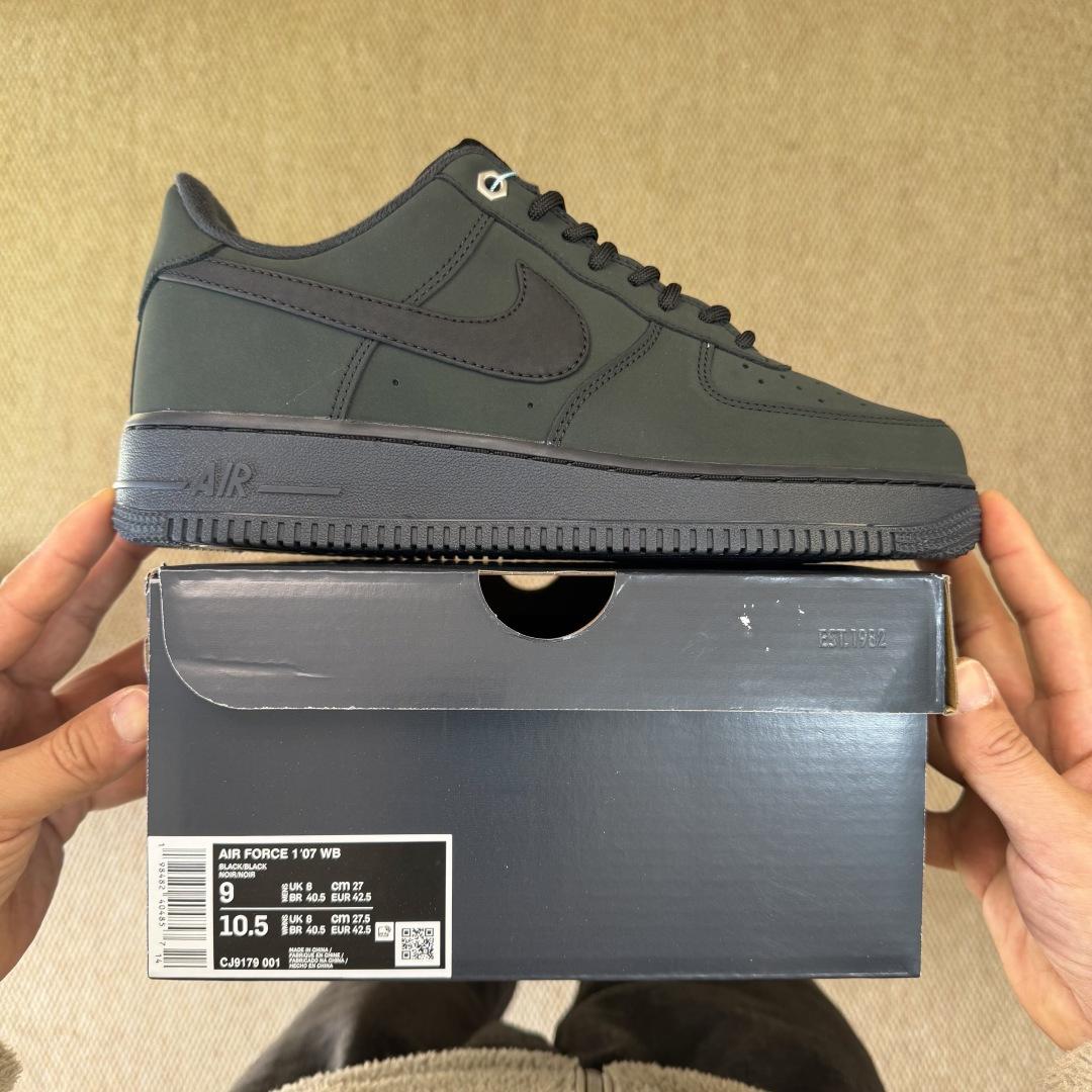 NIKE Air Force 1 Low Black/Dark Green CJ9179-001  - FashionPlug