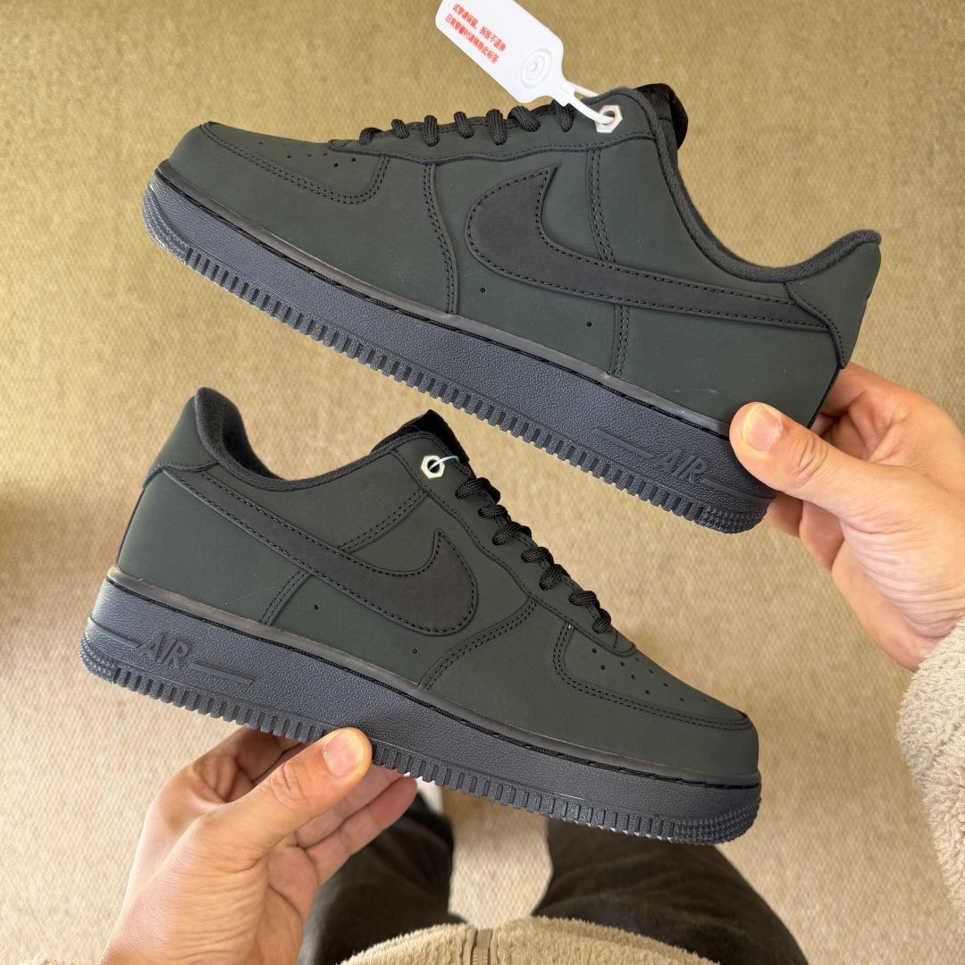 NIKE Air Force 1 Low Black/Dark Green CJ9179-001  - FashionPlug