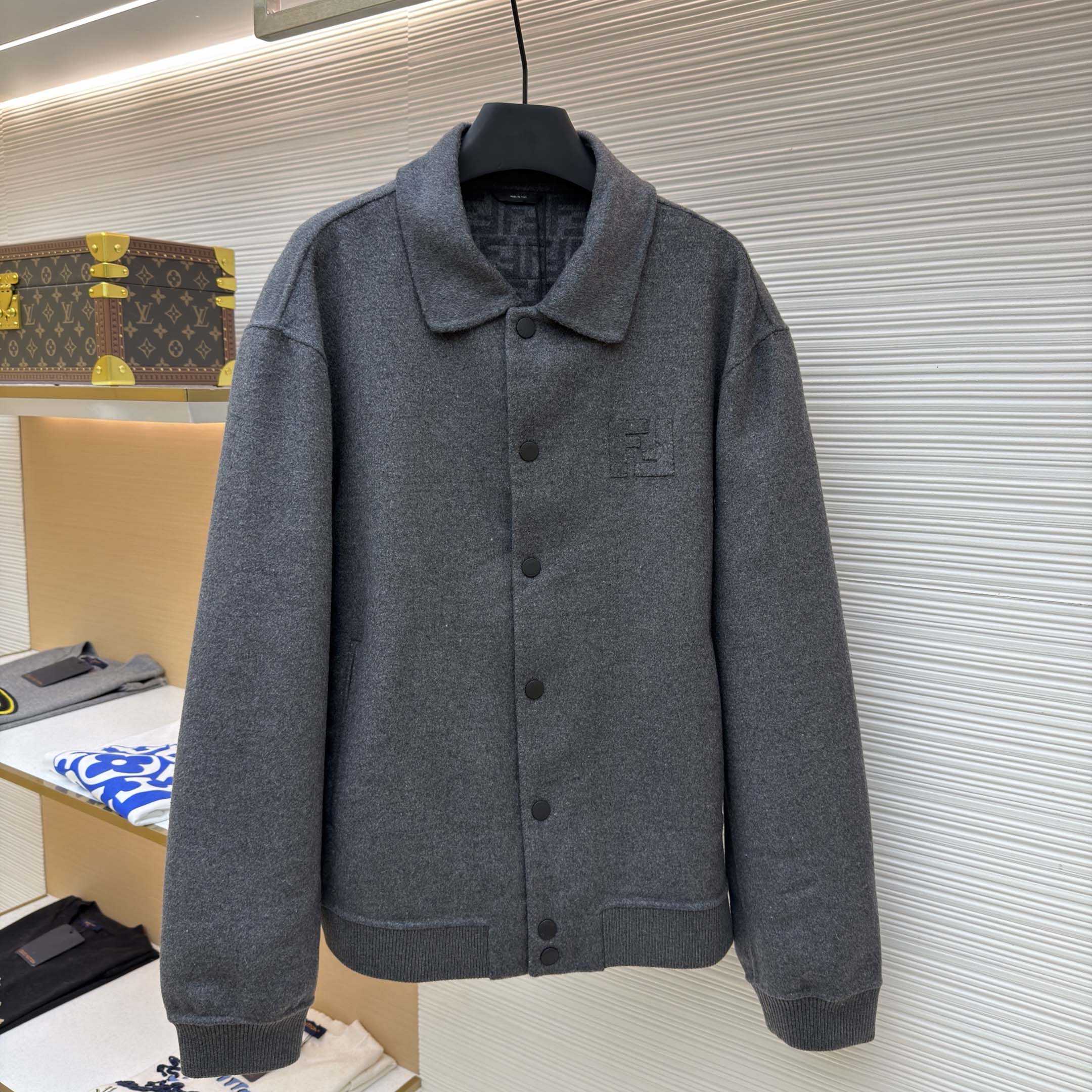 Fendi Gray Wool Blouson - FashionPlug