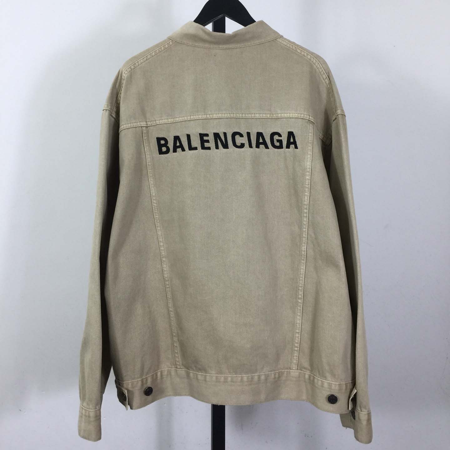 Balenciaga Logo-print Denim Jacket - FashionPlug