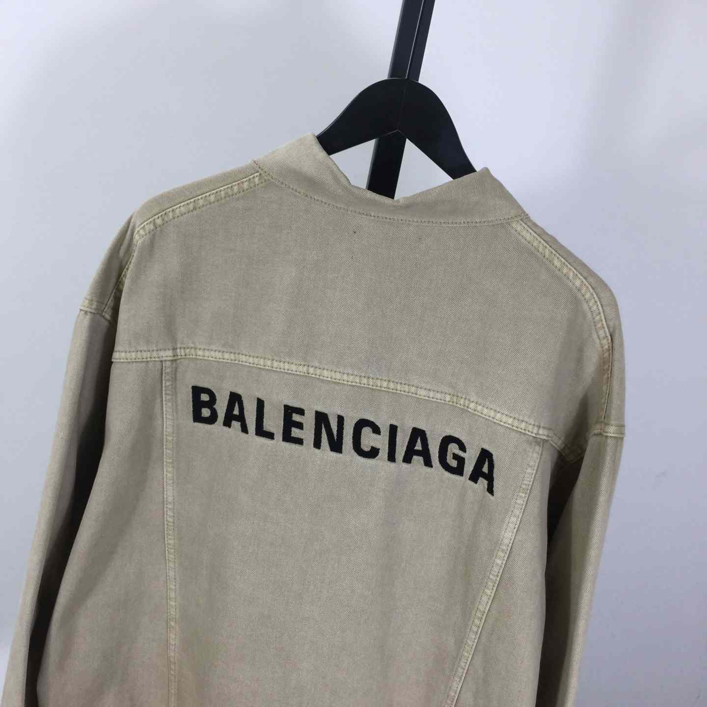 Balenciaga Logo-print Denim Jacket - FashionPlug