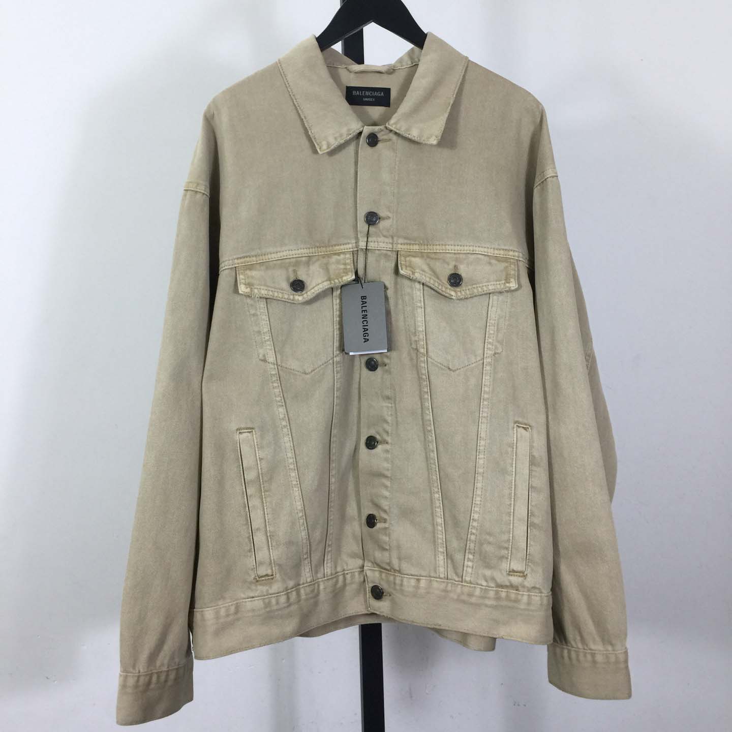 Balenciaga Logo-print Denim Jacket - FashionPlug