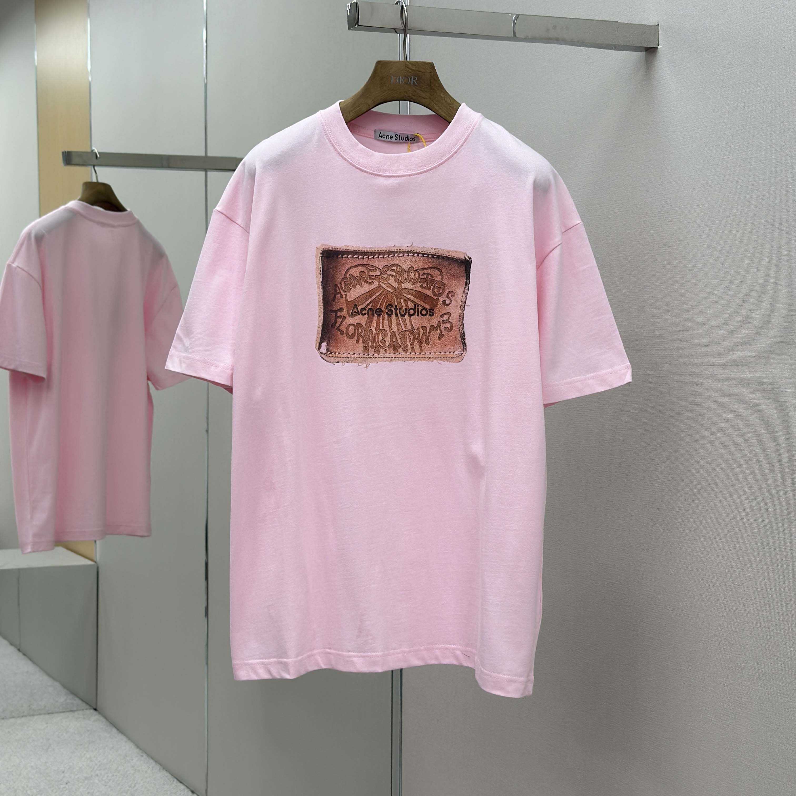 Acne Studios Logo T-shirt-Baby pink - FashionPlug