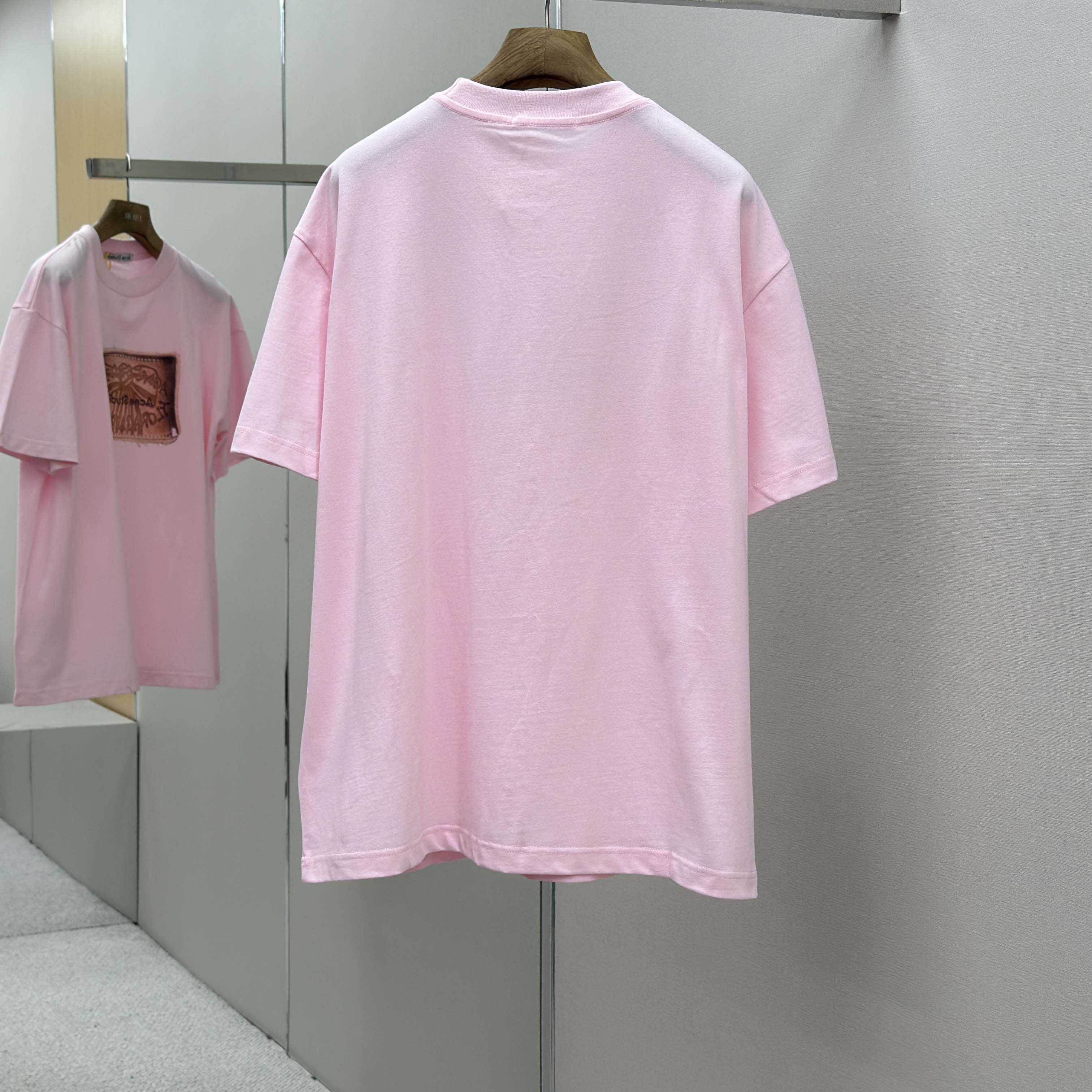 Acne Studios Logo T-shirt-Baby pink - FashionPlug
