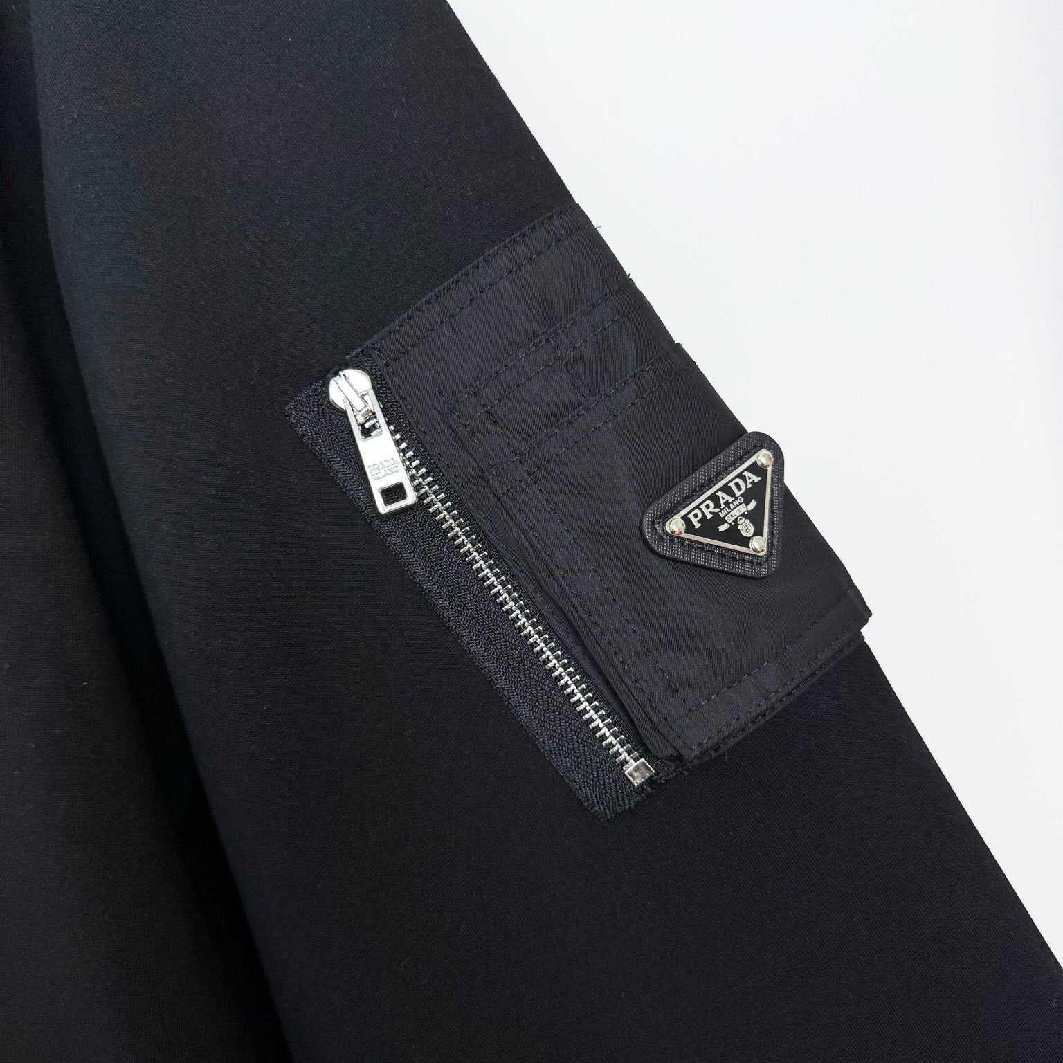 Prada Cotton Fleece And Re-Nylon Sweatshirt - FashionPlug