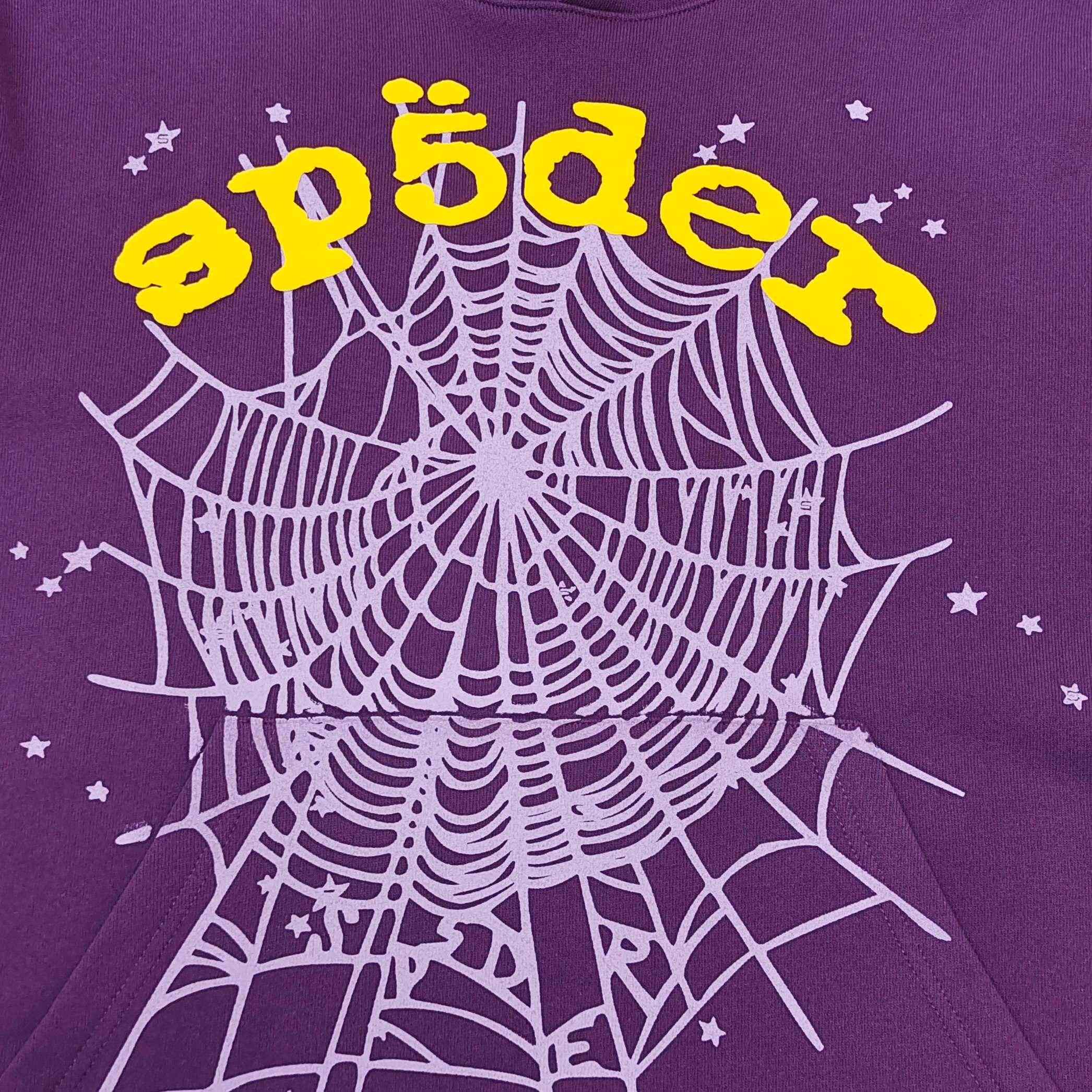 Sp5der OG Web V2 Hoodie 'Purple' - FashionPlug