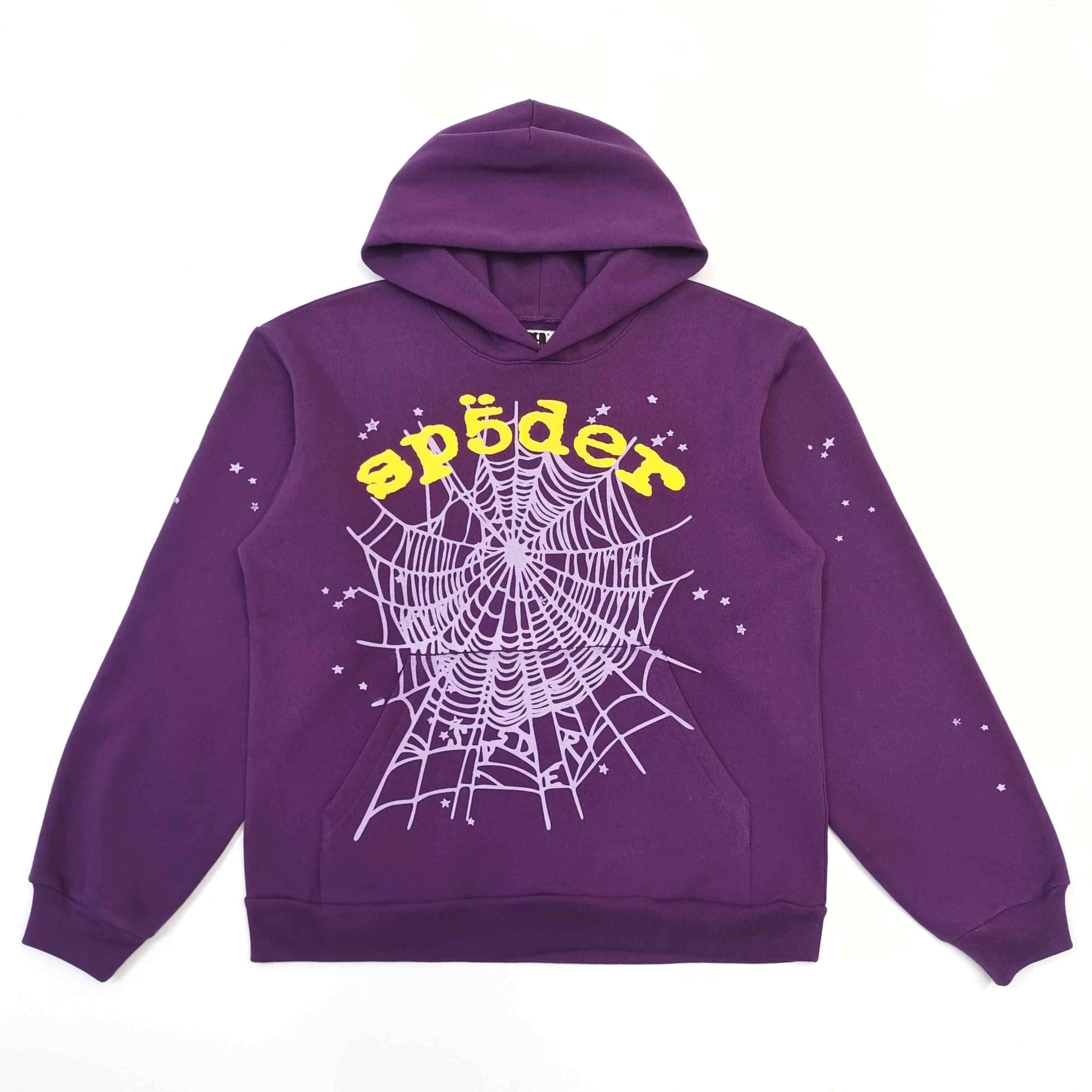 Sp5der OG Web V2 Hoodie 'Purple' - FashionPlug