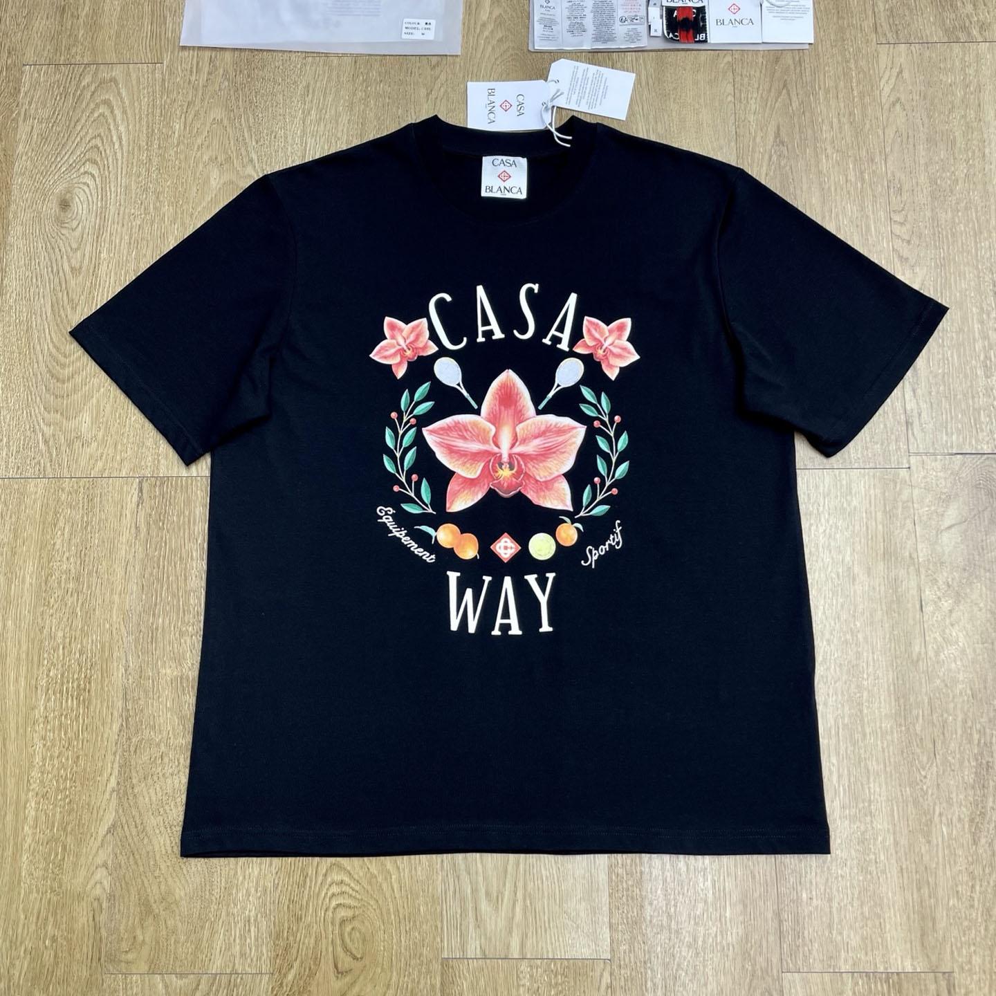 Casablanca Orchid Logo Short Sleeve T‑Shirt C1135 - FashionPlug