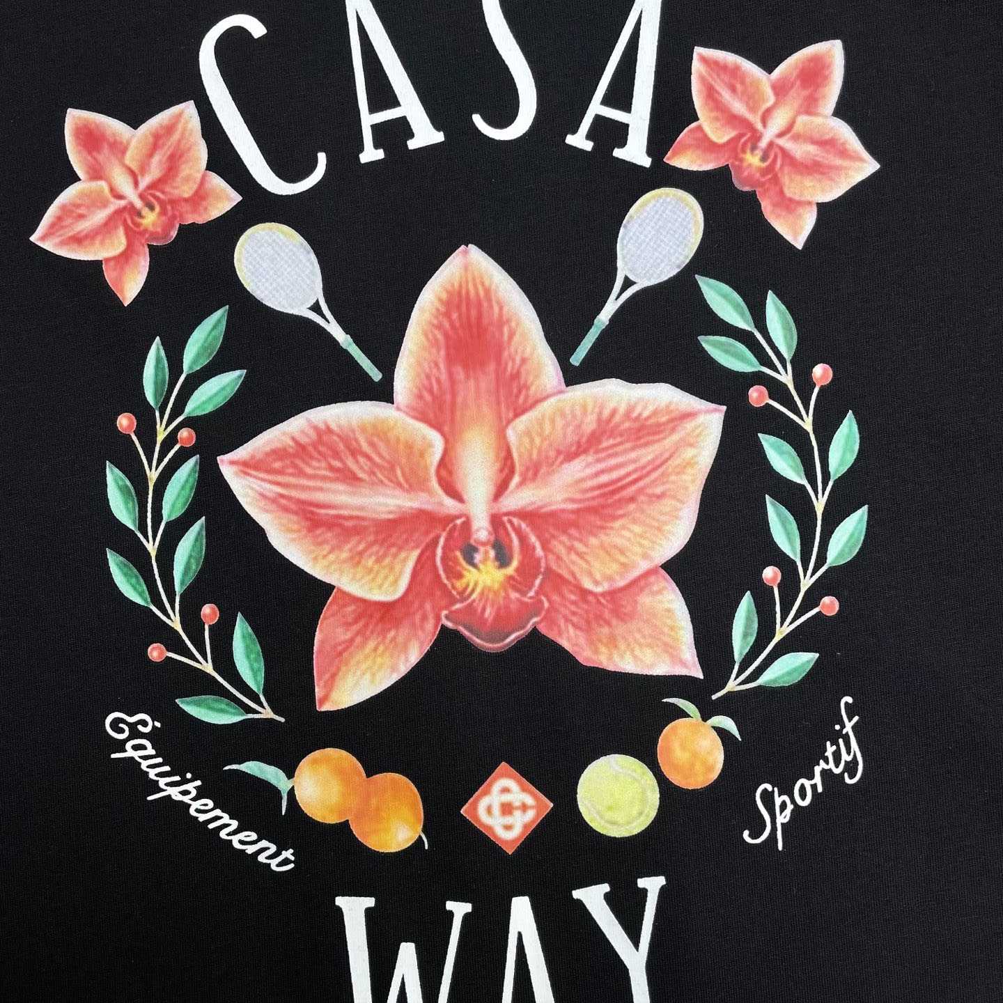 Casablanca Orchid Logo Short Sleeve T‑Shirt C1135 - FashionPlug