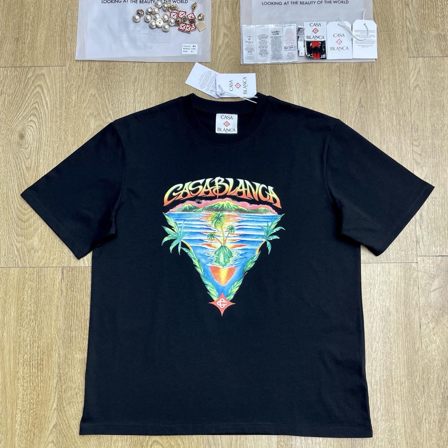 Casablanca Black Innocence Triangle T-shirt C1121 - FashionPlug