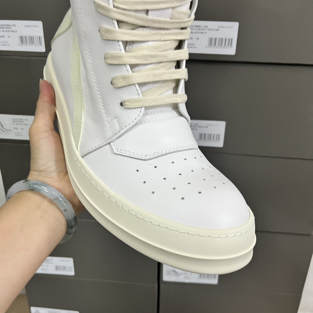 Rick Owens Wmns Strobe Geobasket 'Milk'  - FashionPlug