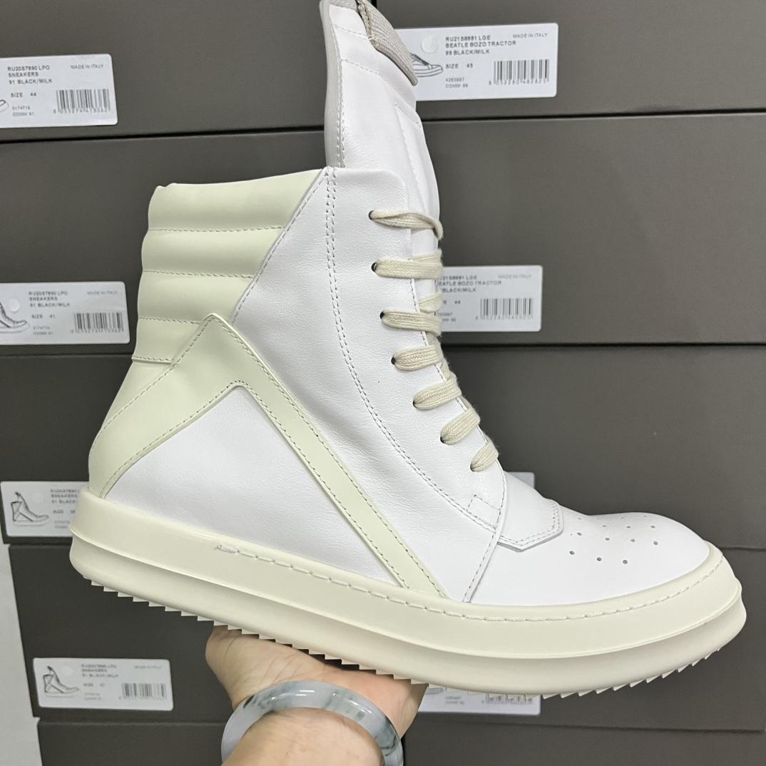 Rick Owens Wmns Strobe Geobasket 'Milk'  - FashionPlug