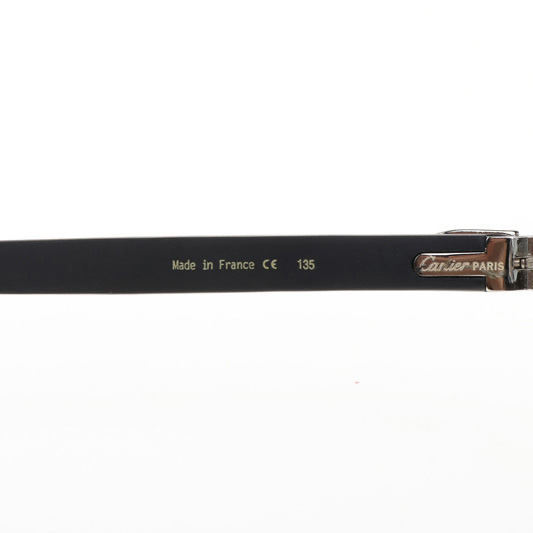 Cartier CT 4189706 Black Wood Sunglasses In Silver Gradient Grey - FashionPlug