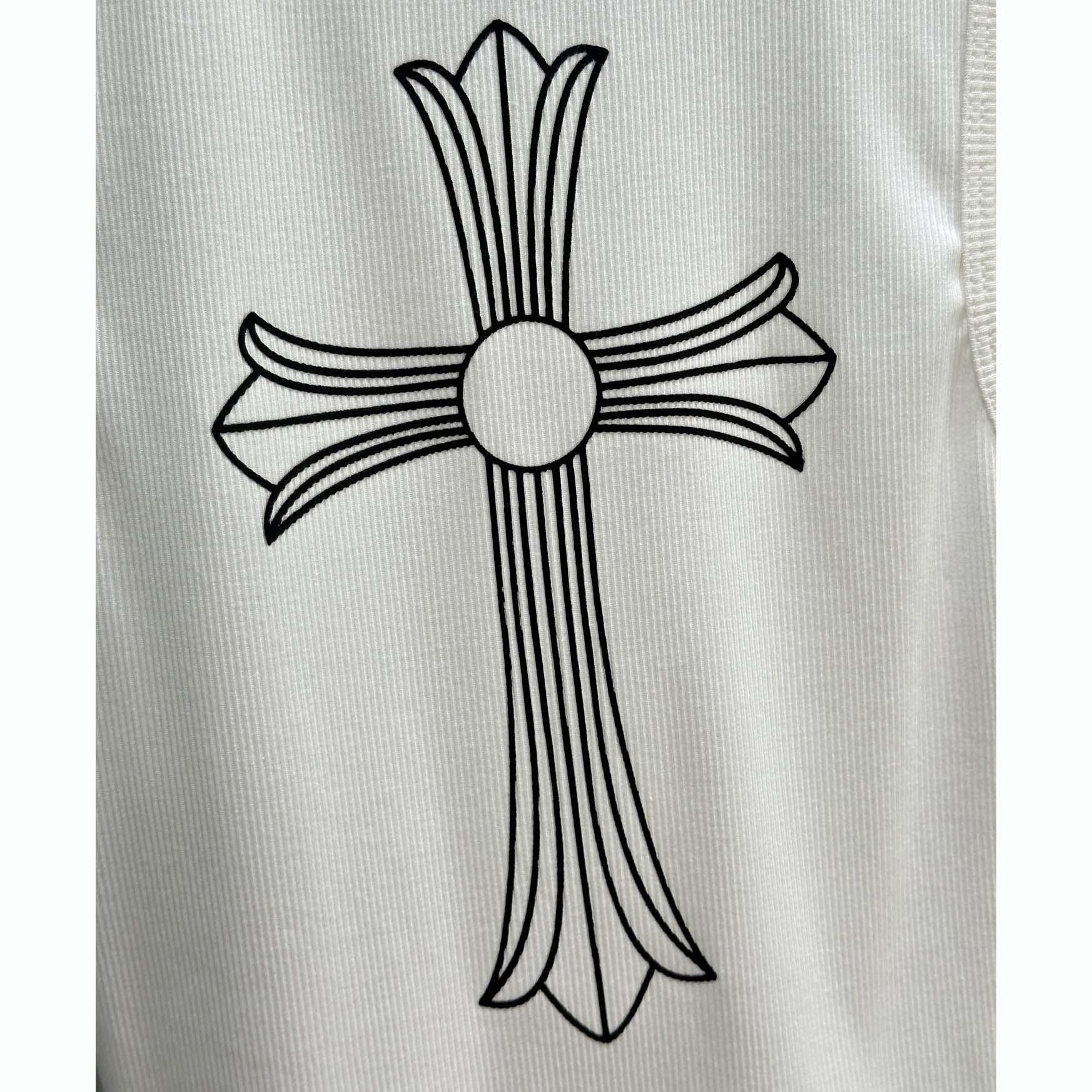 Chrome Hearts T Bar Cross Ribbed Tank Top - FashionPlug