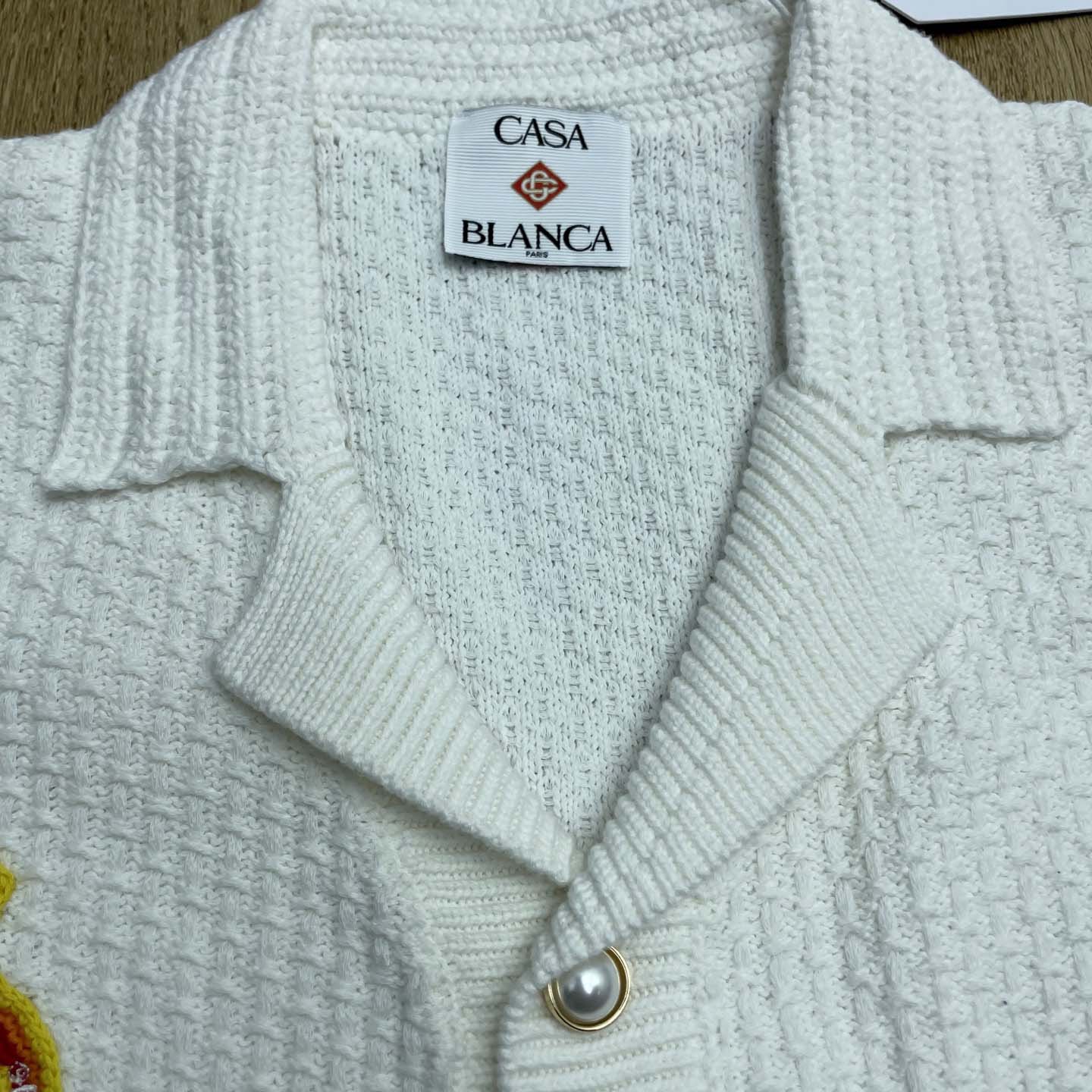 Casablanca Patch-detailing Crochet Shirt   Z6031 - FashionPlug
