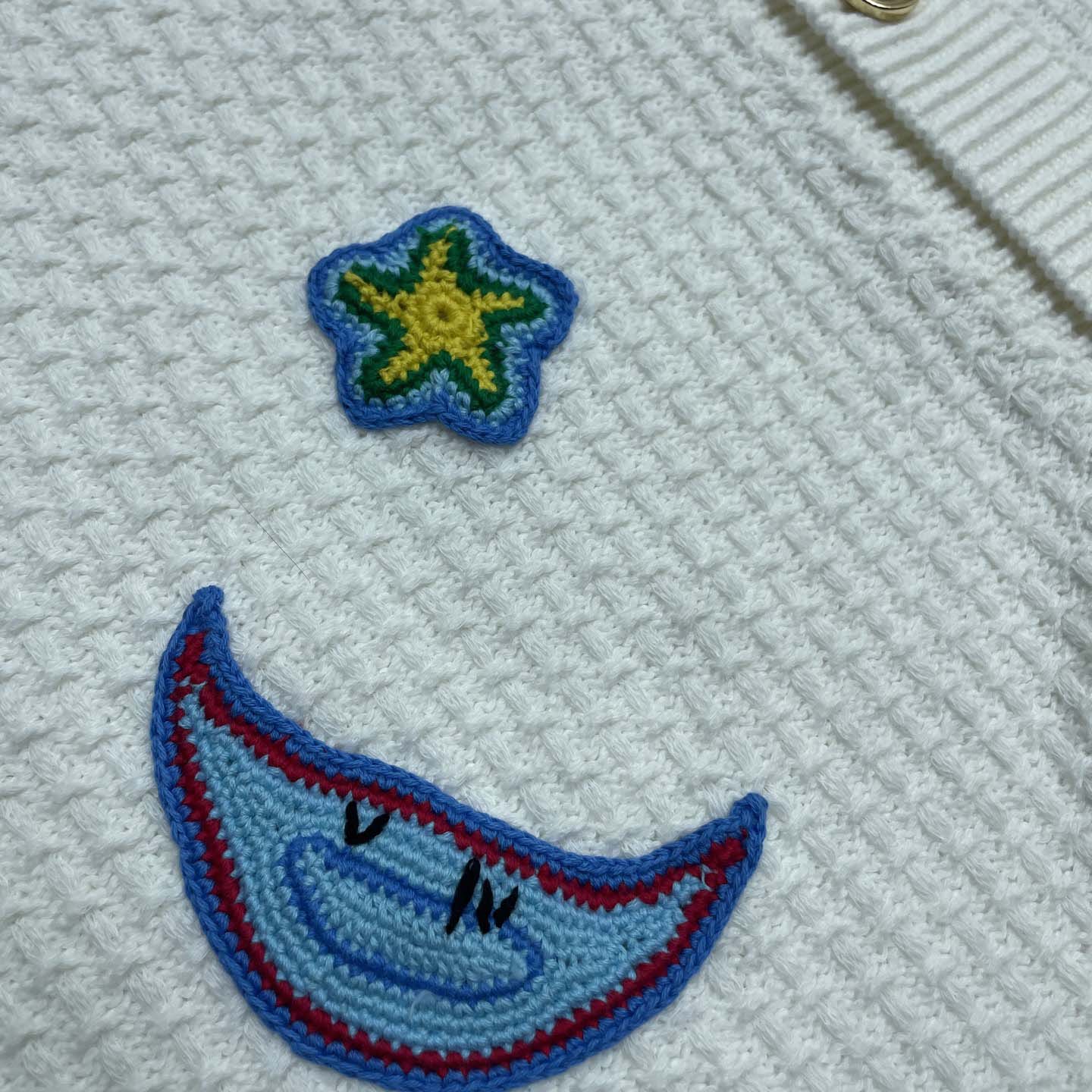Casablanca Patch-detailing Crochet Shirt   Z6031 - FashionPlug