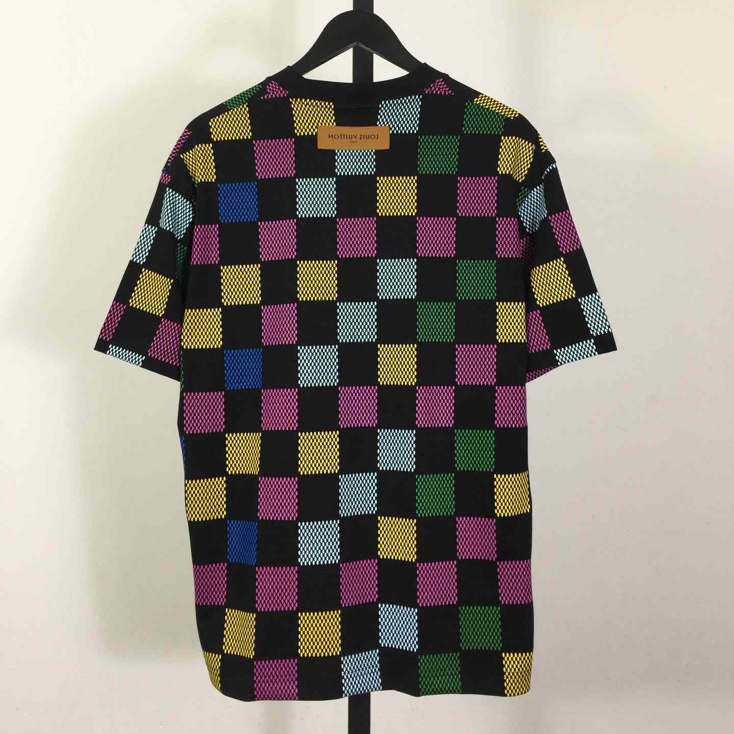 Louis Vuitton Damier Jacquard Short-sleeved Crewneck T-shirt - FashionPlug